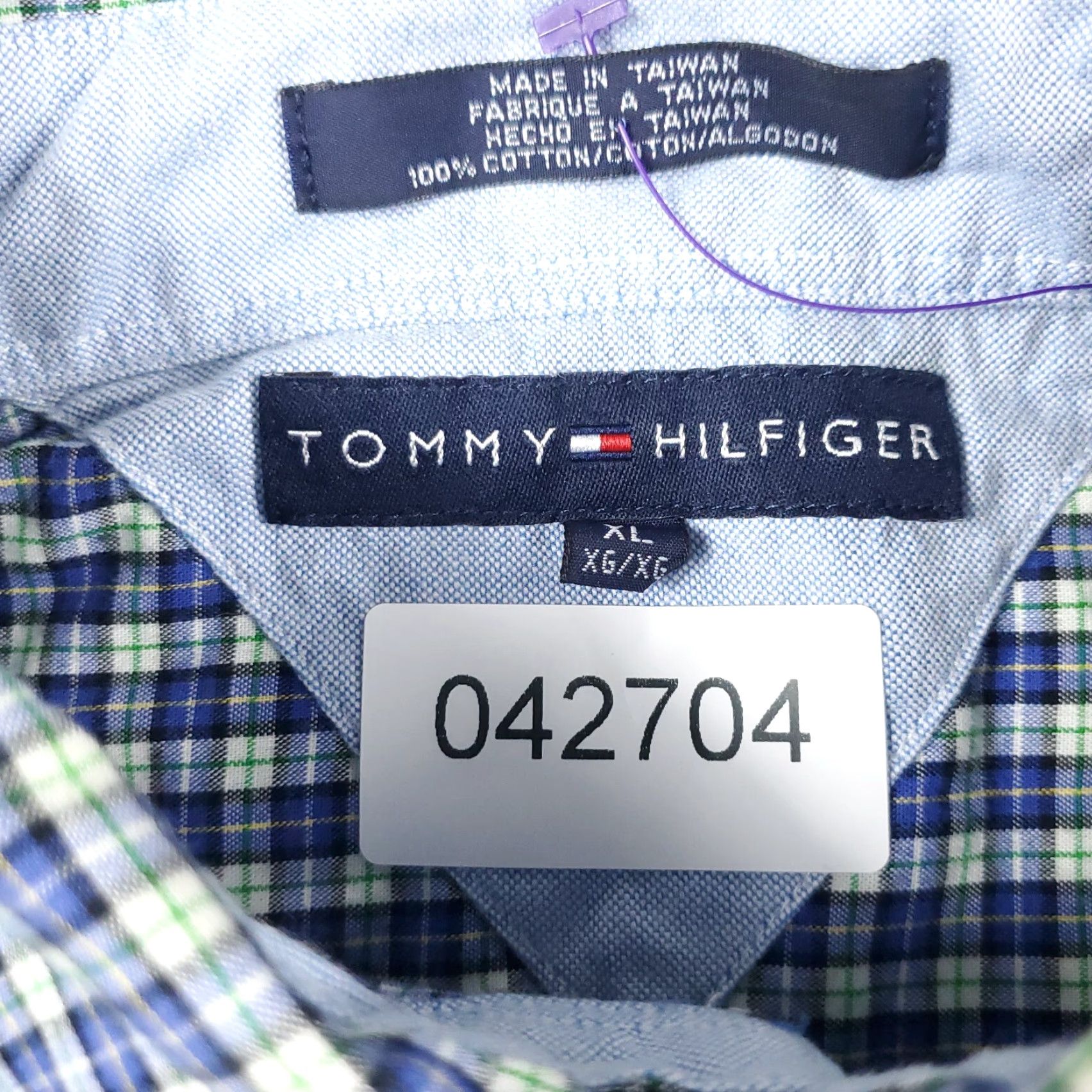 Tommy Hilfiger Tommy Hilfiger Shirt Mens XL Blue Plaid Casual Button Up Long Sleeve Size US XL / EU 56 / 4 - 7 Thumbnail