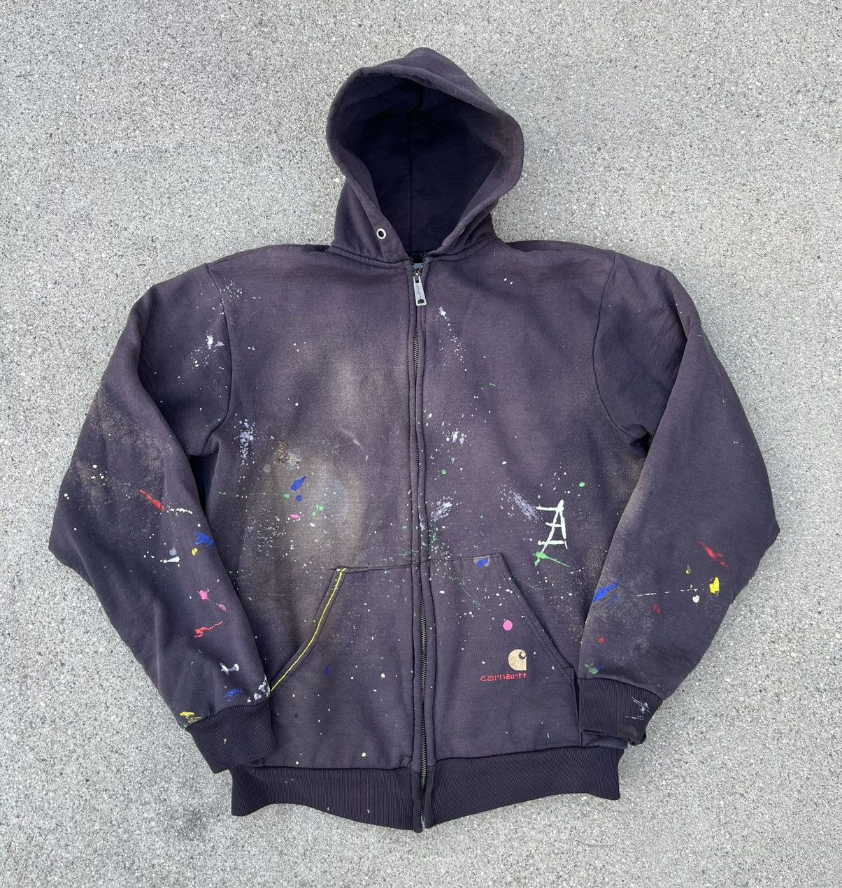 Carhartt × Carhartt Wip Vintage Carhartt Hoodie Sun Fade Distressed Jacket Thermal Size US L / EU 52-54 / 3 - 1 Thumbnail
