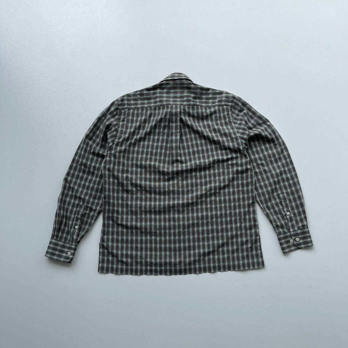 Barbour × Vintage Barbour Vintage Nylon Tartan Checked Pocket Button Ups Shirt Size US M / EU 48-50 / 2 - 3 Thumbnail