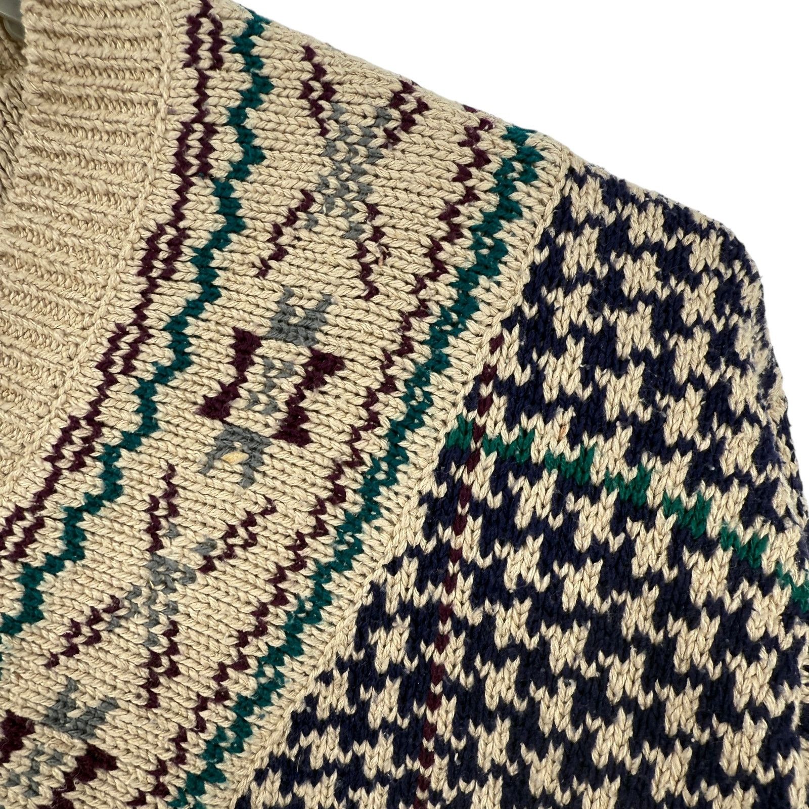 John Moore Preswick & Moore Vintage 100% Silk Houndstooth Sweater Small Size US S / EU 44-46 / 1 - 4 Thumbnail