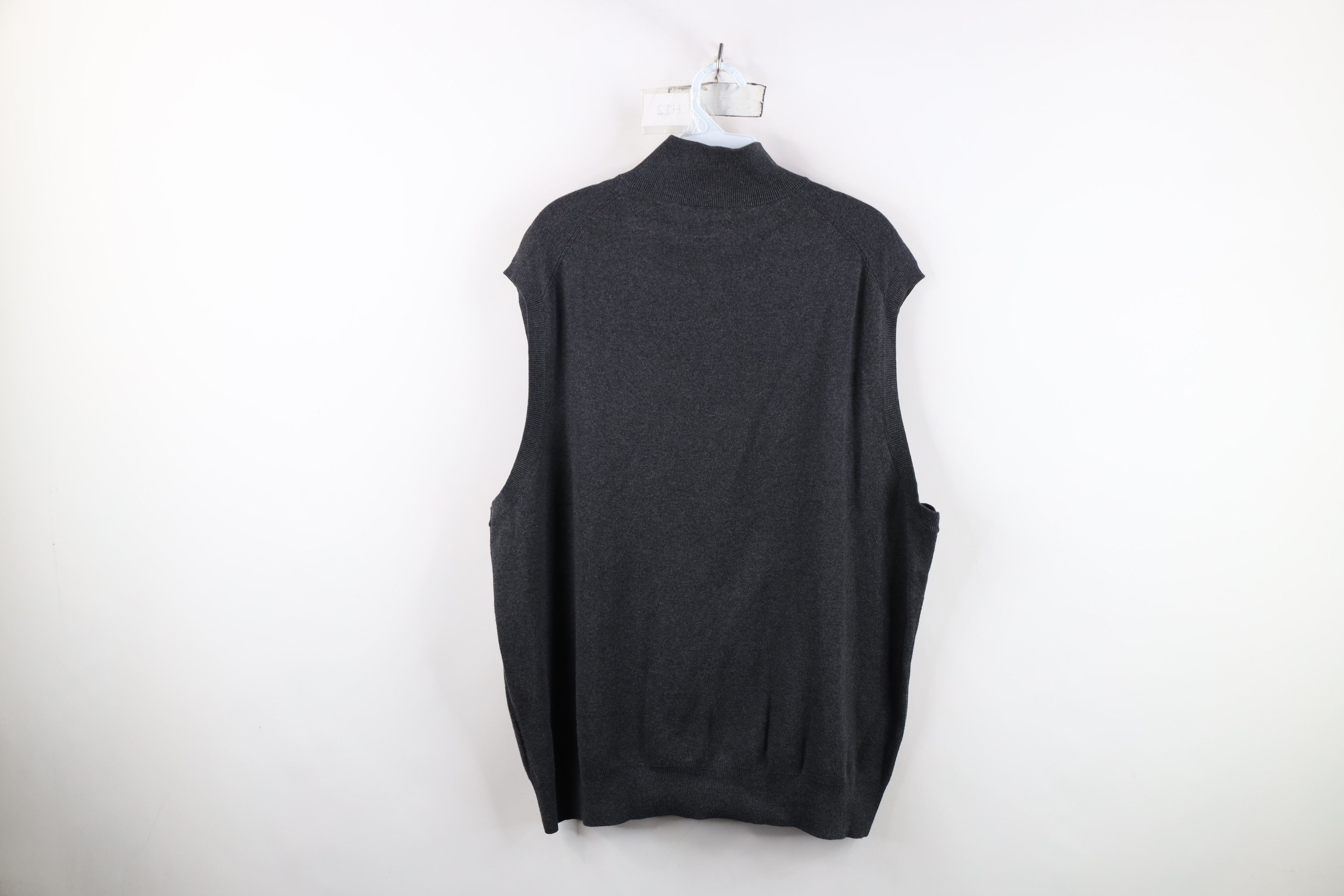 Ralph Lauren Vintage Ralph Lauren Ribbed Knit Half Zip Sweater Vest Gray Size US XL / EU 56 / 4 - 11 Thumbnail