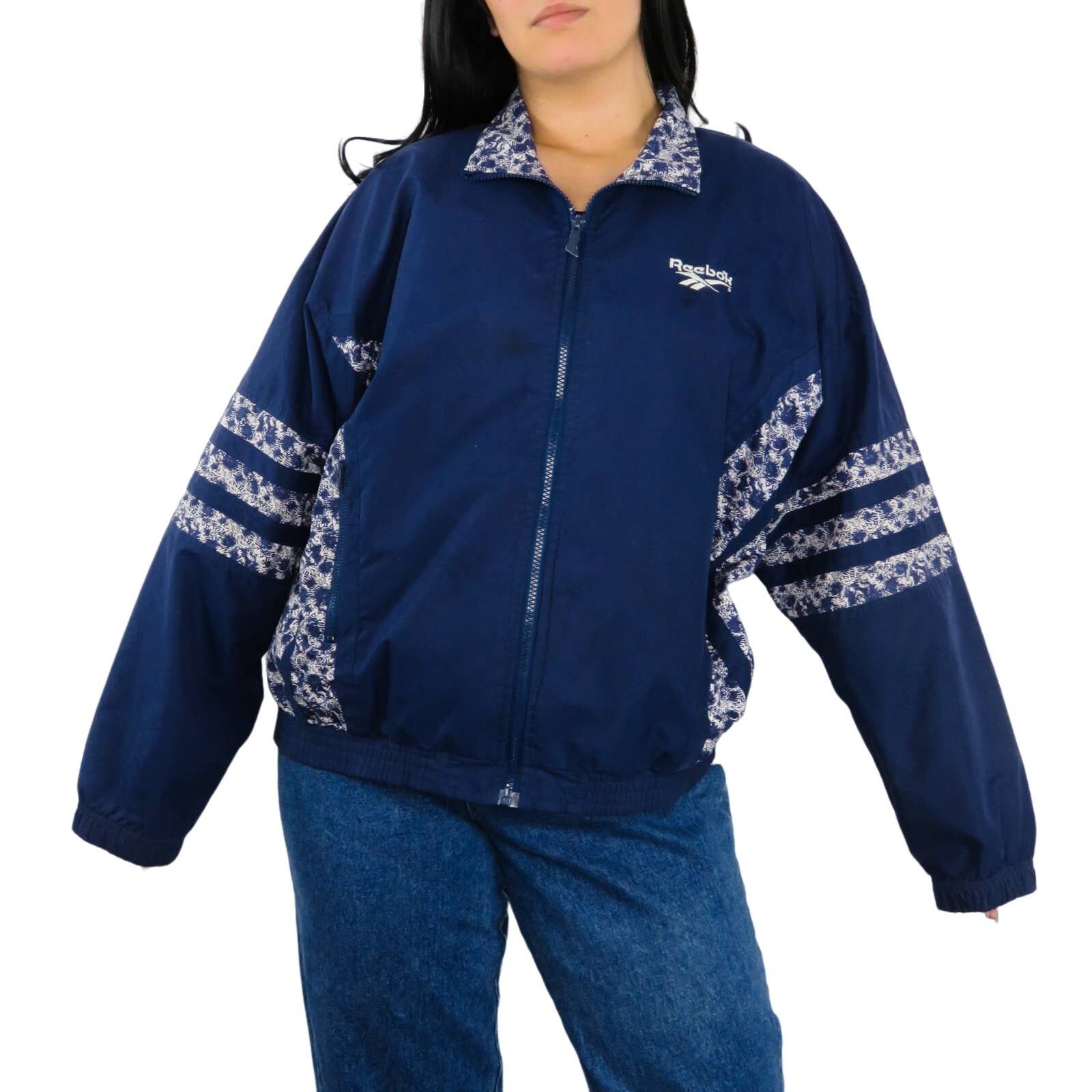 Reebok Vintage Reebok Blue Windbreaker Jacket Large Blokecore Size L / US 10 / IT 46 - 1 Thumbnail