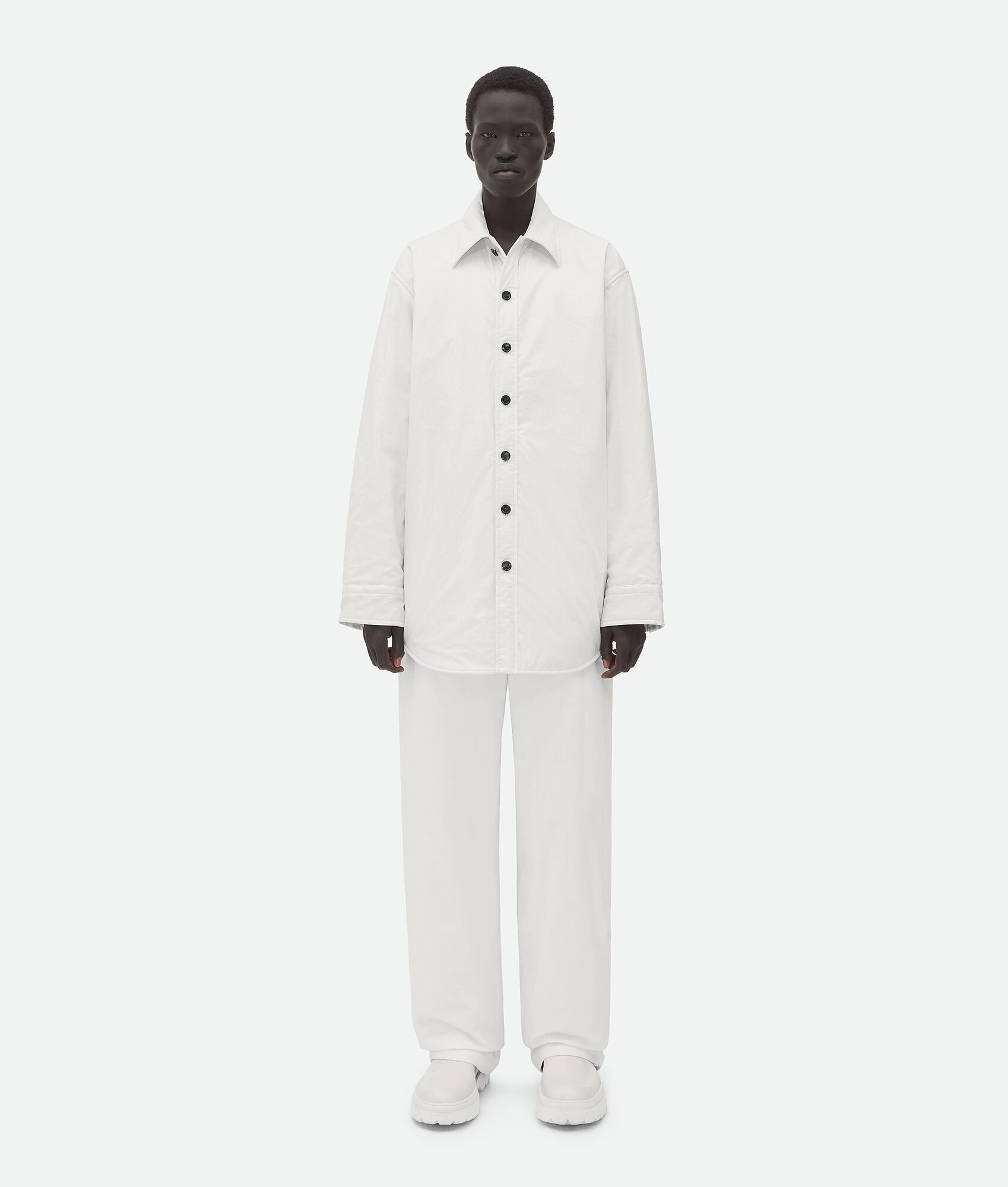 Bottega Veneta o1bcso1str0226 Frosted Poplin Padded Jacket in White Size US L / EU 52-54 / 3 - 1 Thumbnail