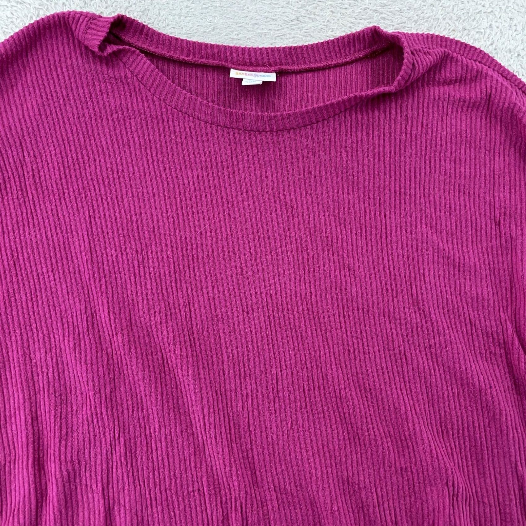 Vintage LuLaRoe Shirt Womens XL Purple Ribbed Long Sleeve Pullover Stretch Crewneck Lulu Size XL / US 12-14 / IT 48-50 - 2 Thumbnail