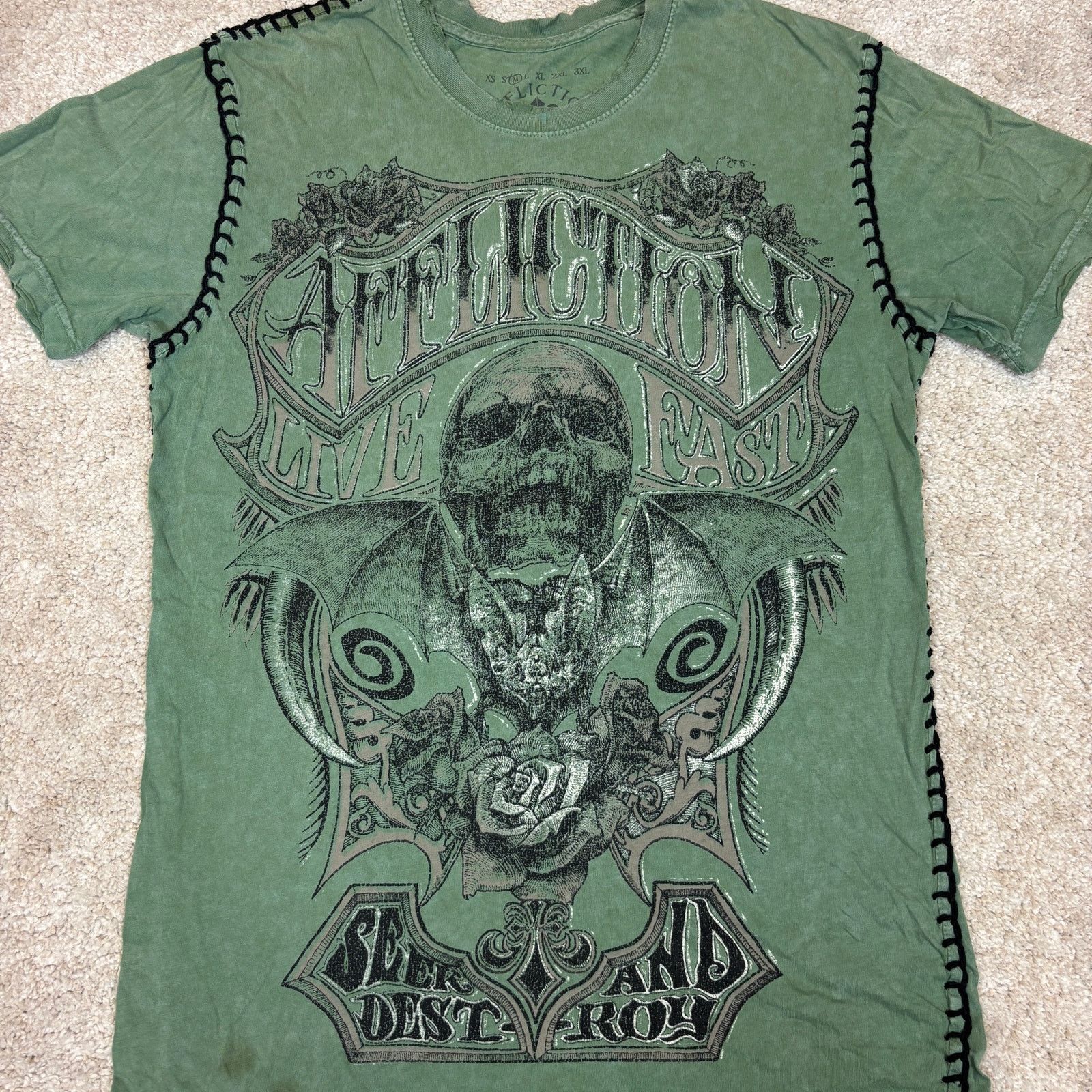 Affliction Affliction Seek and Destroy Stitched Grunge T Shirt Medium Size US M / EU 48-50 / 2 - 2 Thumbnail