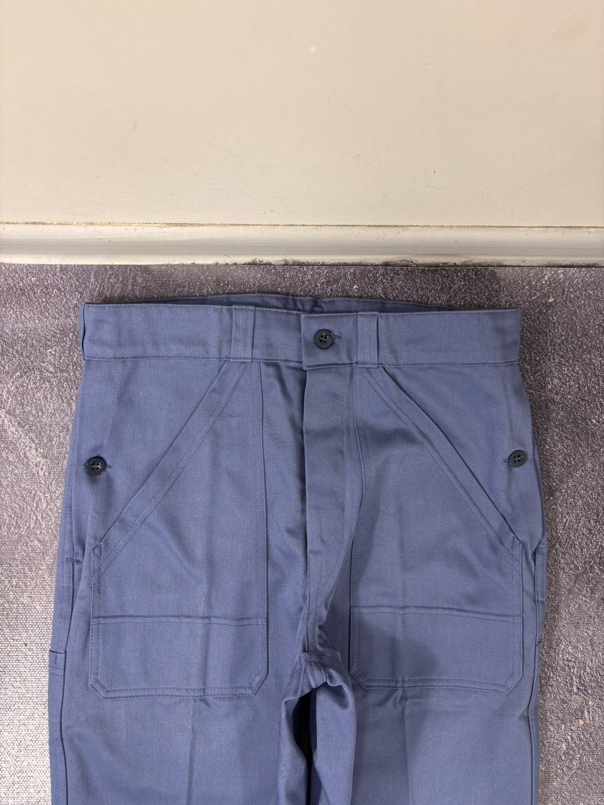 Other Vintage 1970s French Workwear Zimco Slate Blue Utility Pants Size US 34 / EU 50 - 6 Thumbnail