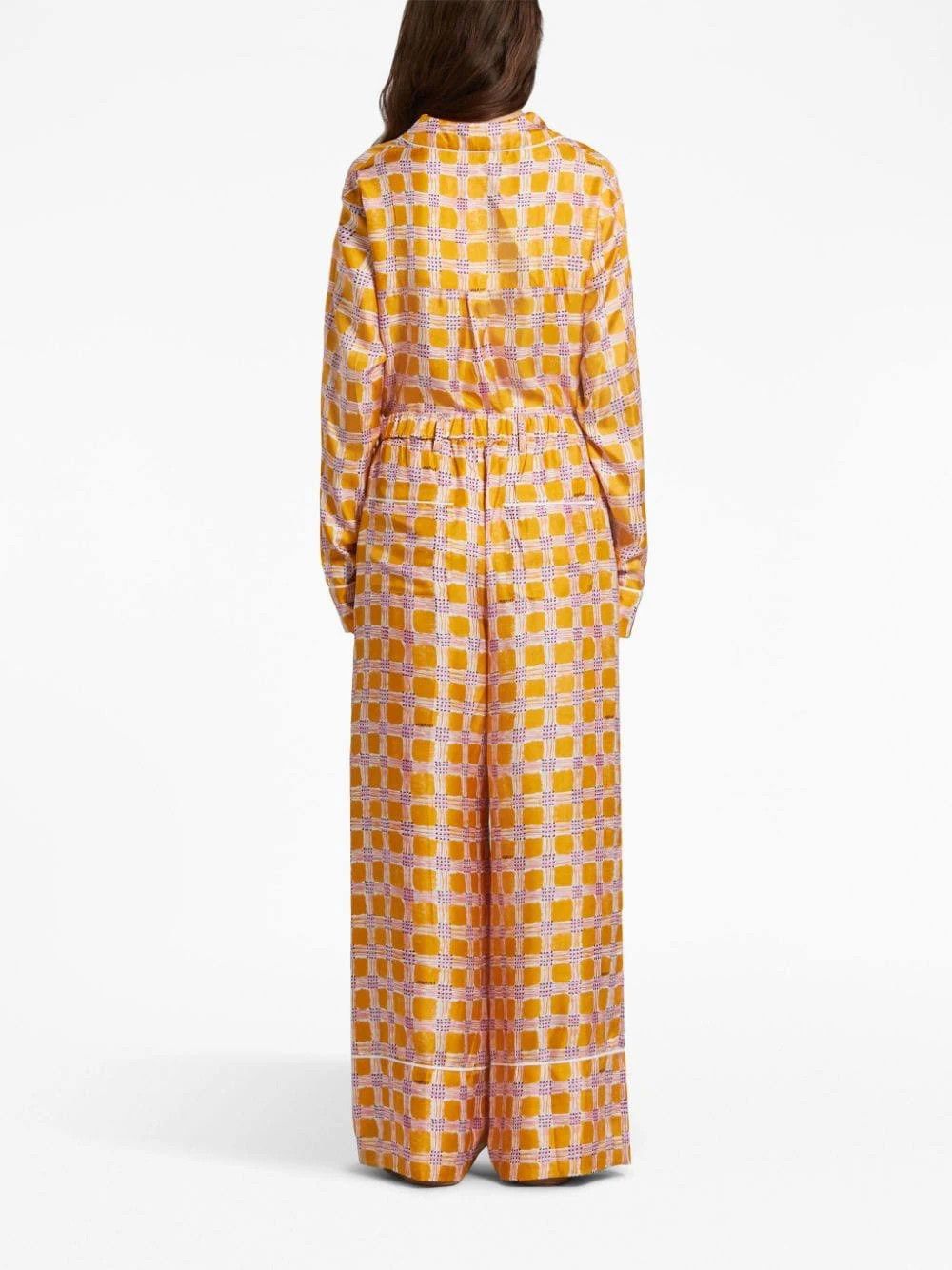 Marni o1w1db10824 Check Fields Silk Trousers in Multicolor Size 32" / US 10 / IT 46 - 4 Thumbnail