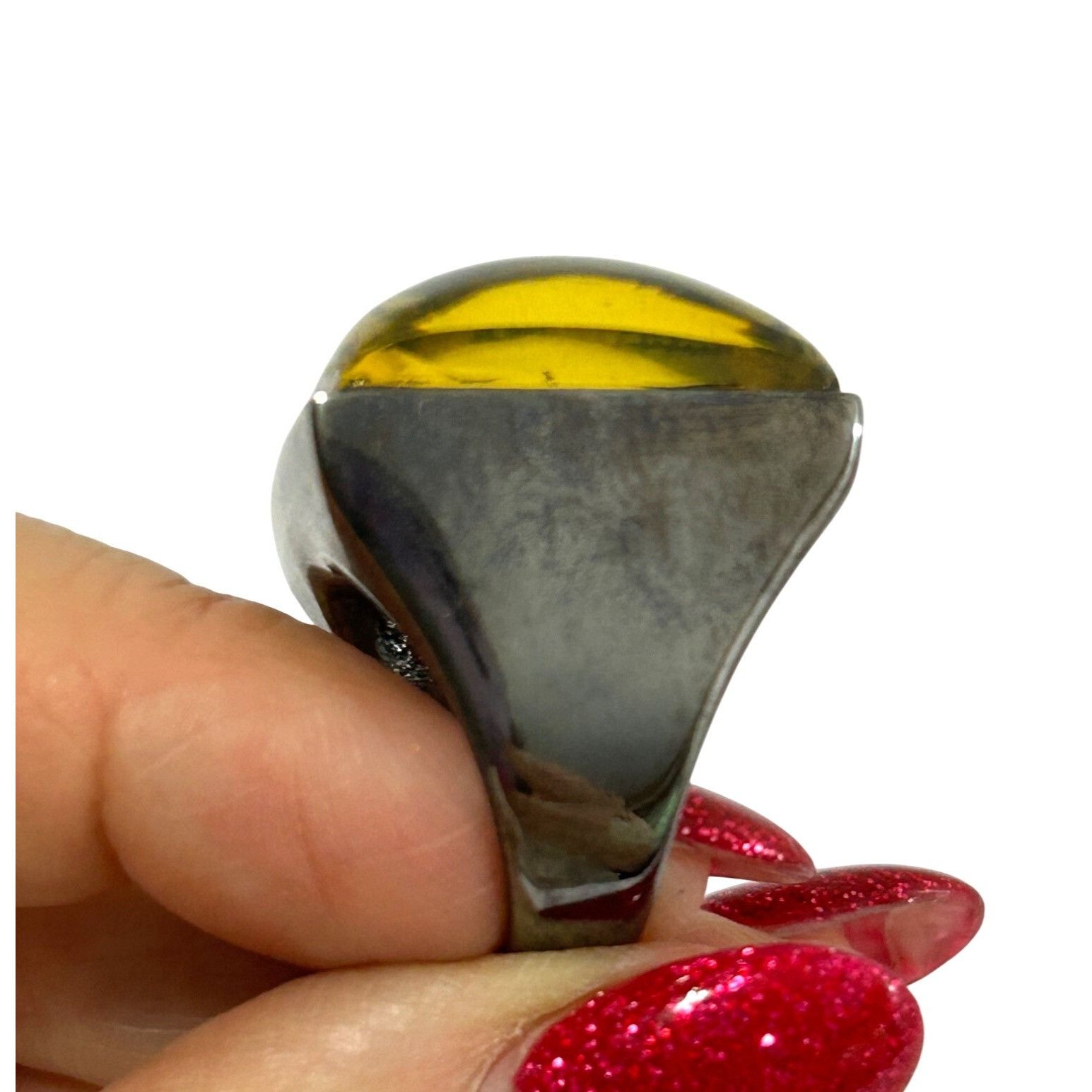 Other Women’s Vintage Fashion Ring Yellow Cheetah 5 Square Lucite Size ONE SIZE - 8 Thumbnail