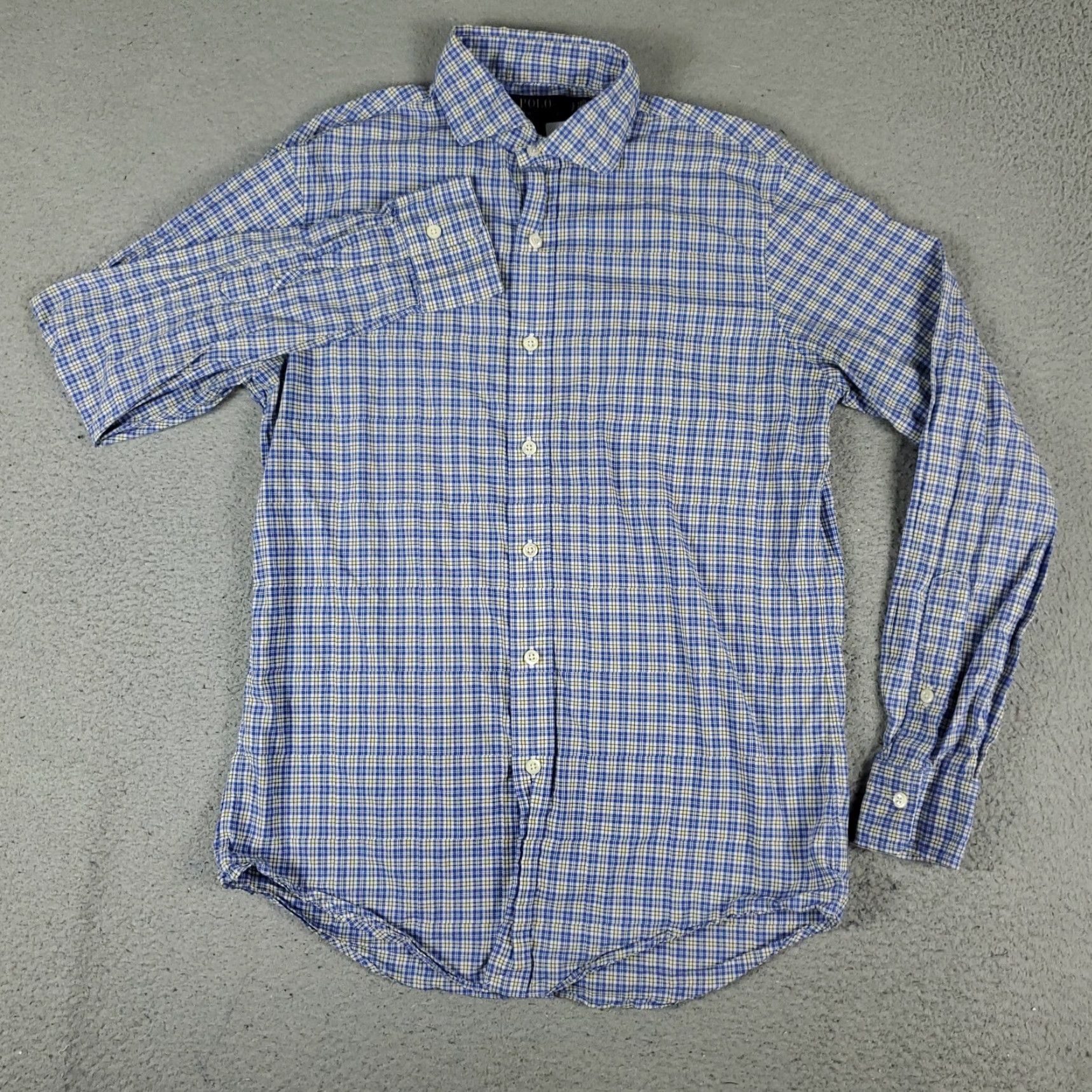 Ralph Lauren Ralph Lauren Shirt Men Small Blue Plaid Button-Front Long Sleeve Casual Dress Shirt - Regular Fit, Cotton, Classic Preppy Style Size US S / EU 44-46 / 1 - 2 Thumbnail