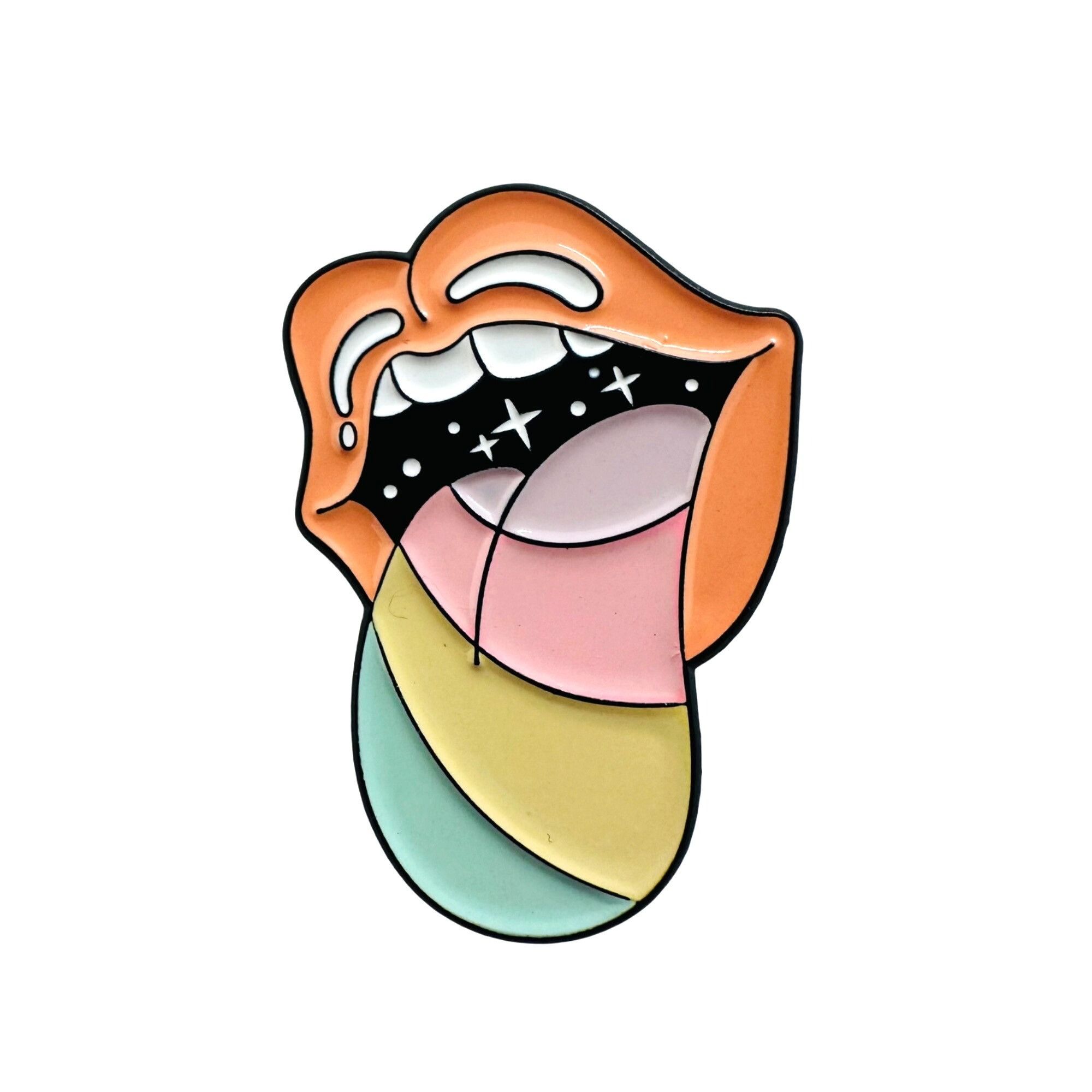 Other 🤩Enamel Pin Pastel Lips & Stars Design - Rainbow tongue ena Size ONE SIZE - 4 Thumbnail