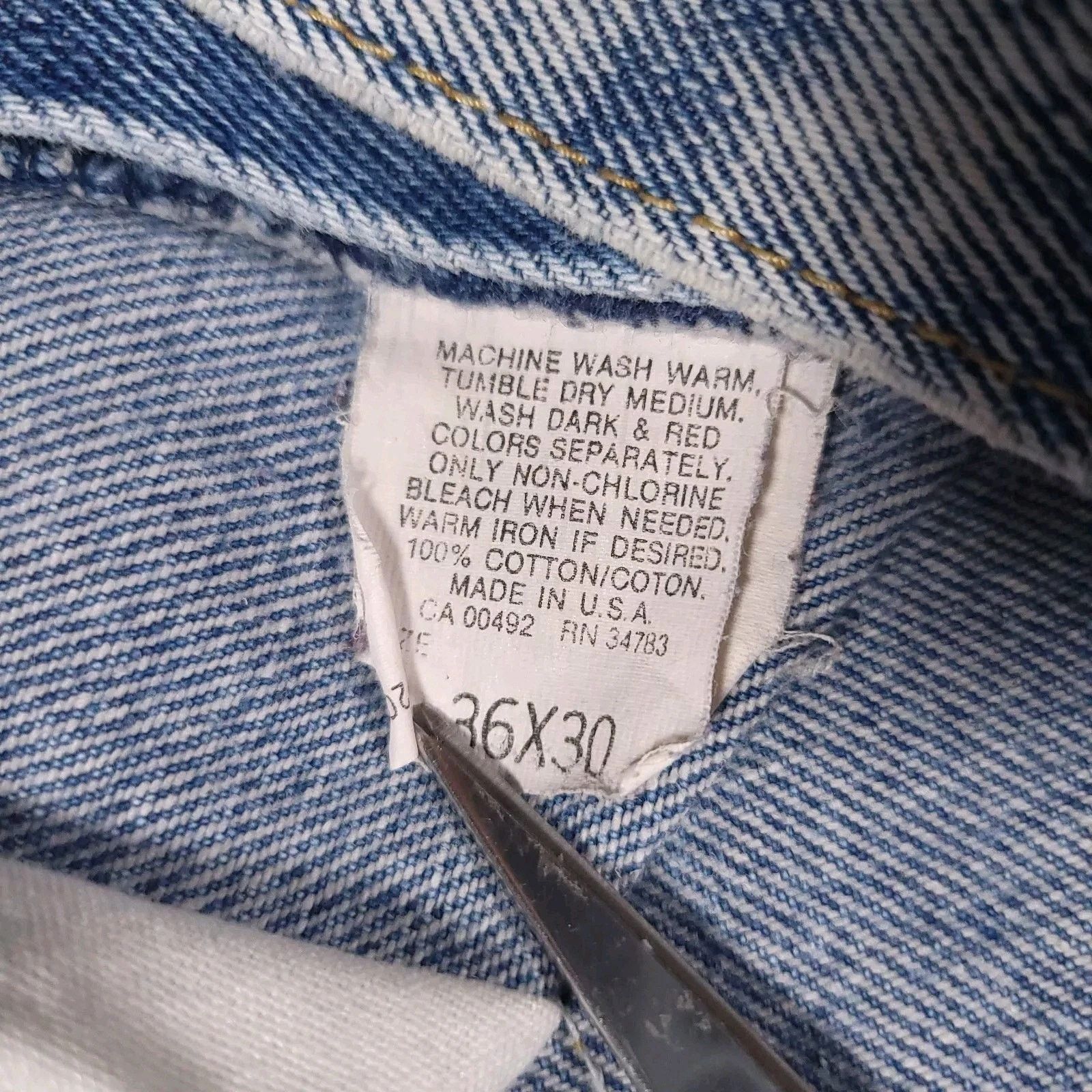 Lee Vtg 80s Lee Jeans Mens 36x30 Acid Wash Union Made In USA Size US 35 - 8 Thumbnail