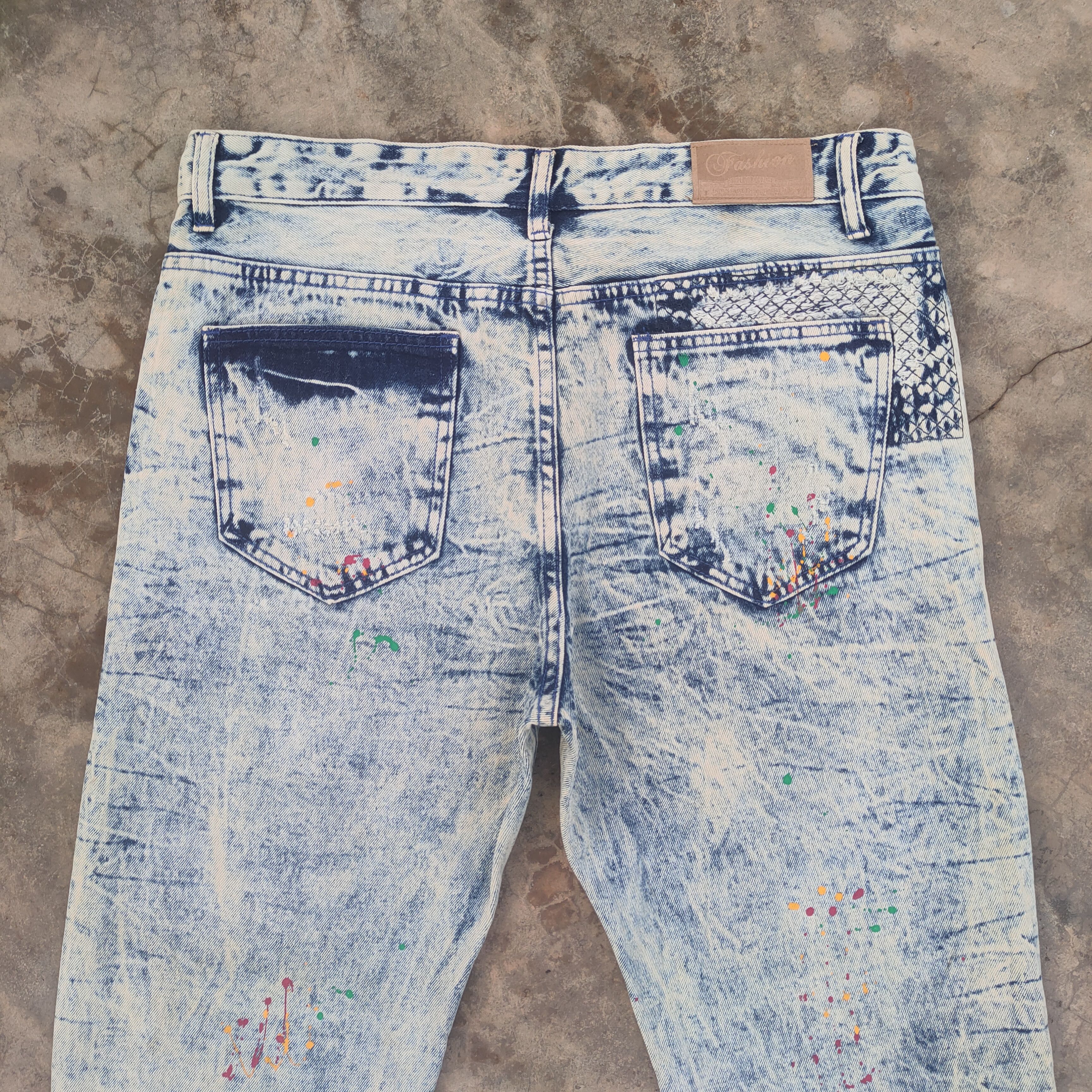 Fashion Victim VTG FASHION PAINT PATCHWORK MUD WASH DENIM JEANS DENIM Size US 36 / EU 52 - 11 Thumbnail