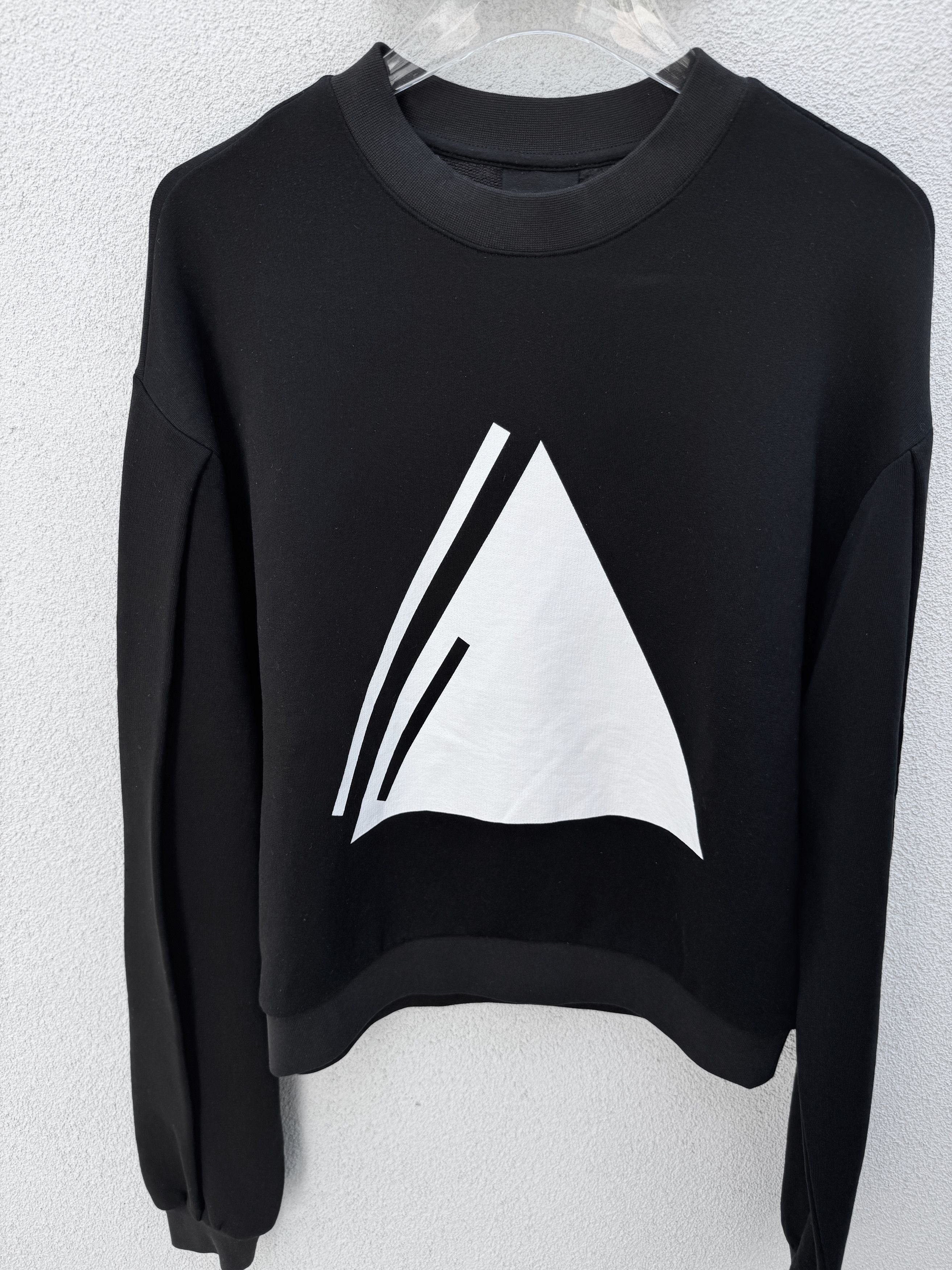 Thom Krom Thom Krom Unisex Black Sweater with white Triangle PRINT S Size S / US 4 / IT 40 - 1 Thumbnail