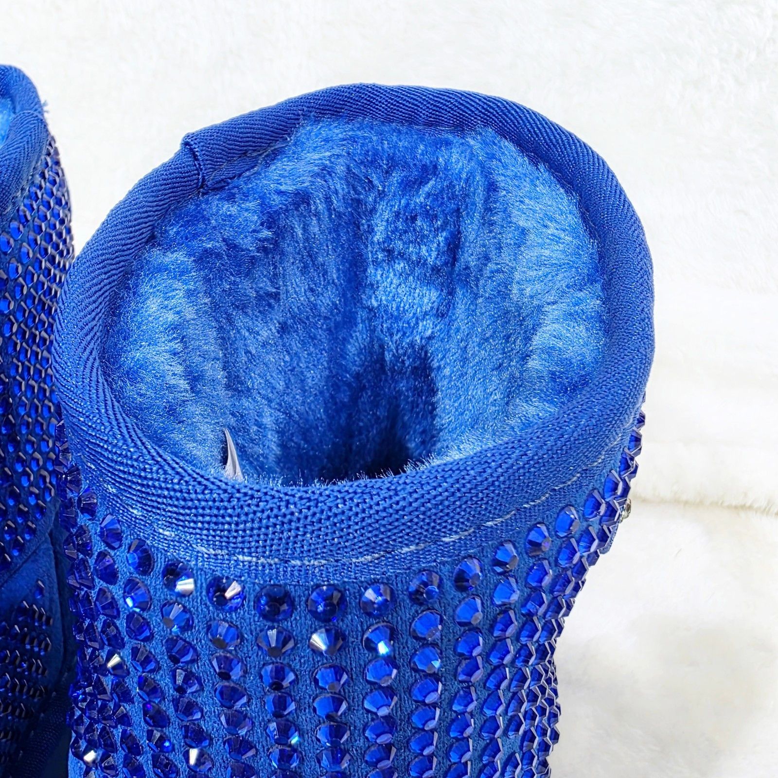 Other Twinkle Faux Fur Lined Slip On Winter Ankle Boots Bright Blu Size US 10 / IT 40 - 7 Thumbnail