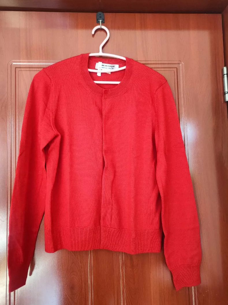 Comme des Garcons Comme Des Garcons Red buttoned wool cardigan 2505-Nextarrow Size S / US 4 / IT 40 - 1 Thumbnail