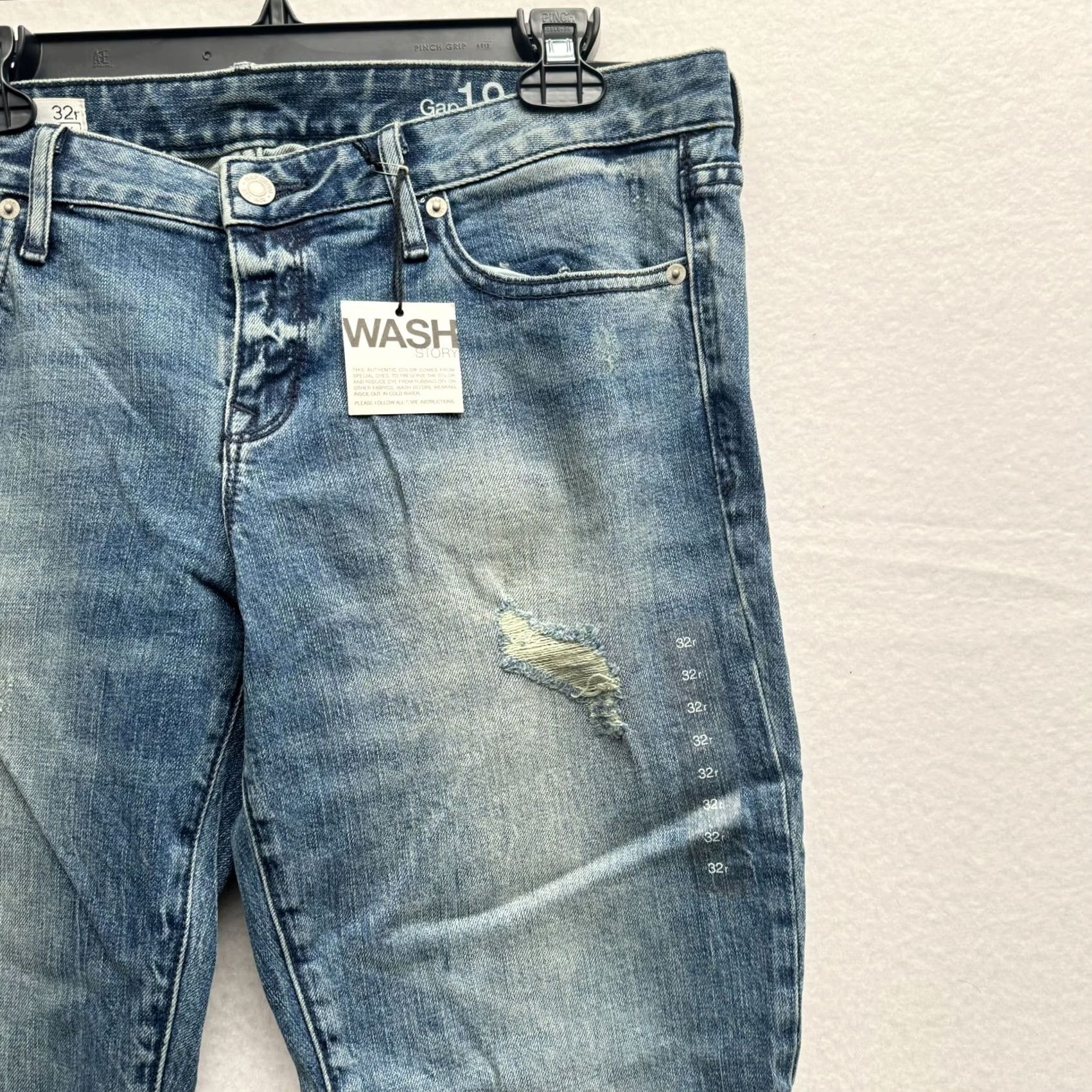Gap GAP 1969 Always Skinny Jeans Women Slim Distressed Low Rise 32 Regular 28in Blue Denim Size 24" / US 00 / IT 34 - 3 Thumbnail