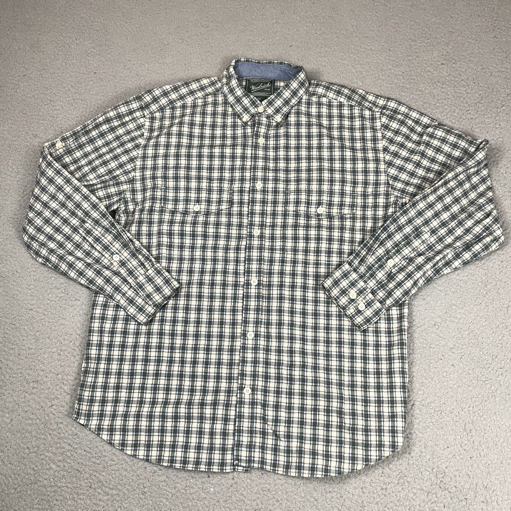 Vintage VINTAGE Woolrich Shirt Mens L Green Plaid Flannel Long Sleeve Button-Up Pocket Casual Size US L / EU 52-54 / 3 - 2 Thumbnail