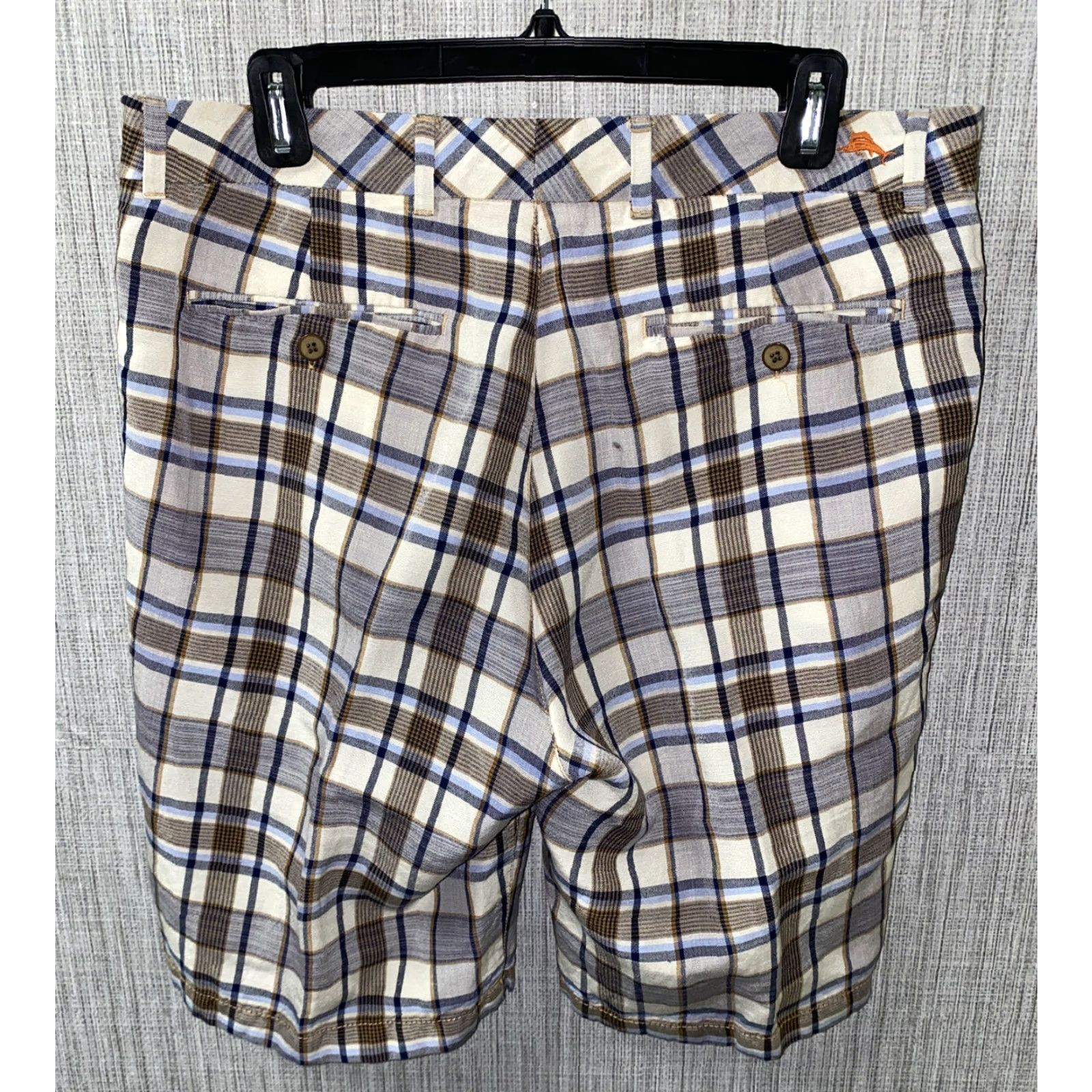 Tommy Bahama Tommy Bahama Golf Shorts Men - Linen/Tencel Plaid, Multicolor, Size 32, Regular Fit, Casual Menswear Size US 32 / EU 48 - 4 Thumbnail