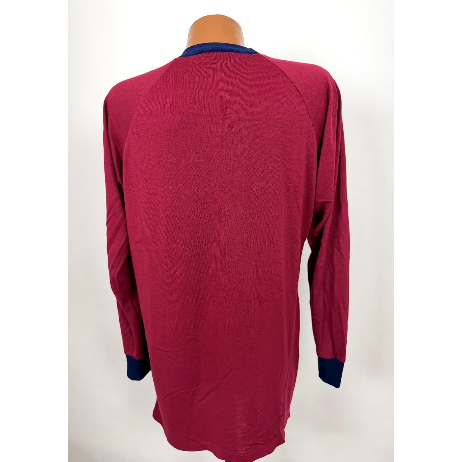 Sears VINTAGE 90s Shirt Men Large Tall LT Minimal Ringer Burgundy Silky Acrylic Size US L / EU 52-54 / 3 - 5 Thumbnail