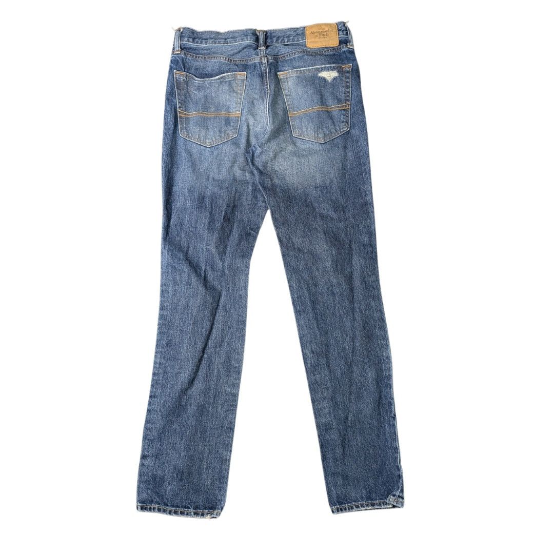 Abercrombie & Fitch Abercrombie & Fitch Distressed Straight Jeans W/ Button Fly Size US 34 / EU 50 - 2 Thumbnail