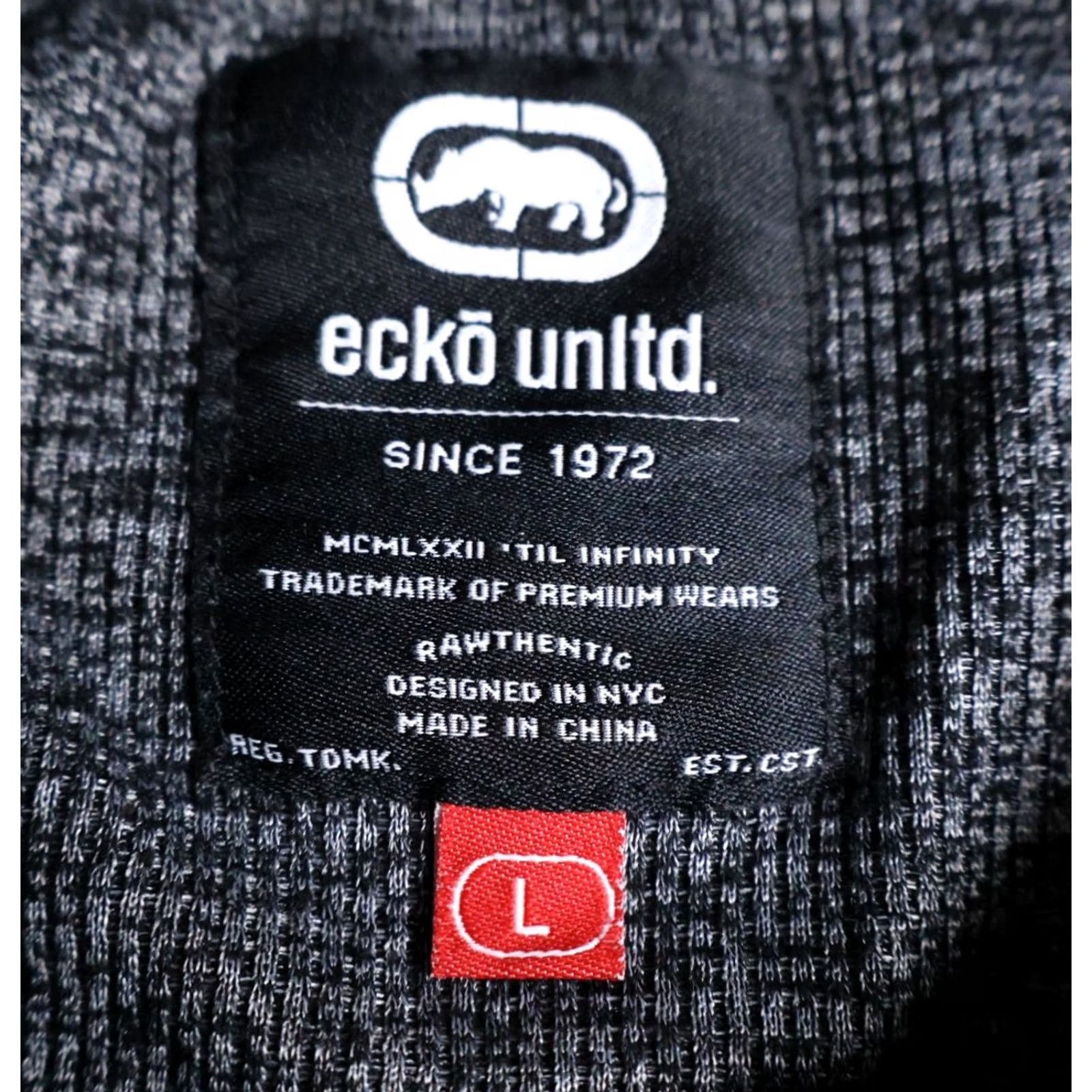 Ecko Unltd. VINTAGE Ecko Unltd. Thermal Waffle Knit Shirt Men's Large Gray Camo Logo Print VTG Y2K Size US L / EU 52-54 / 3 - 3 Thumbnail