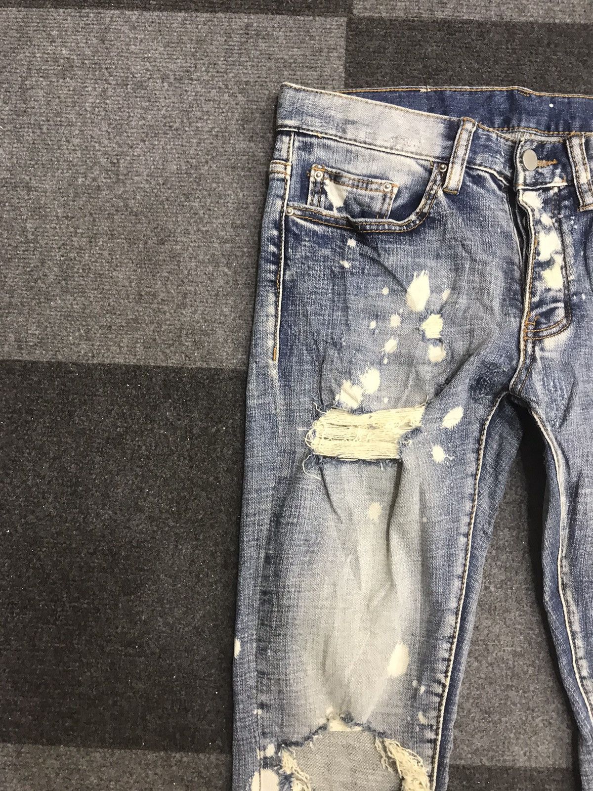 Japanese Brand × MNML mnml Heavy Distressed Skinny Stretchable Jeans Size US 30 / EU 46 - 3 Thumbnail