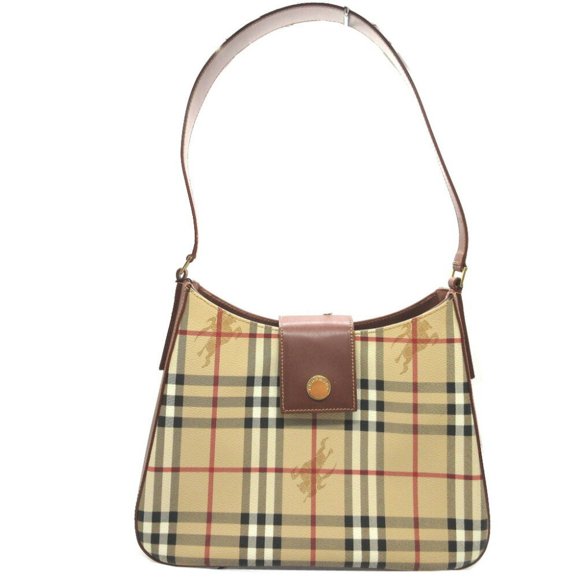 image of Burberry Leather Pvc Beige Brown Tote Bag 0153Burberry, Women's