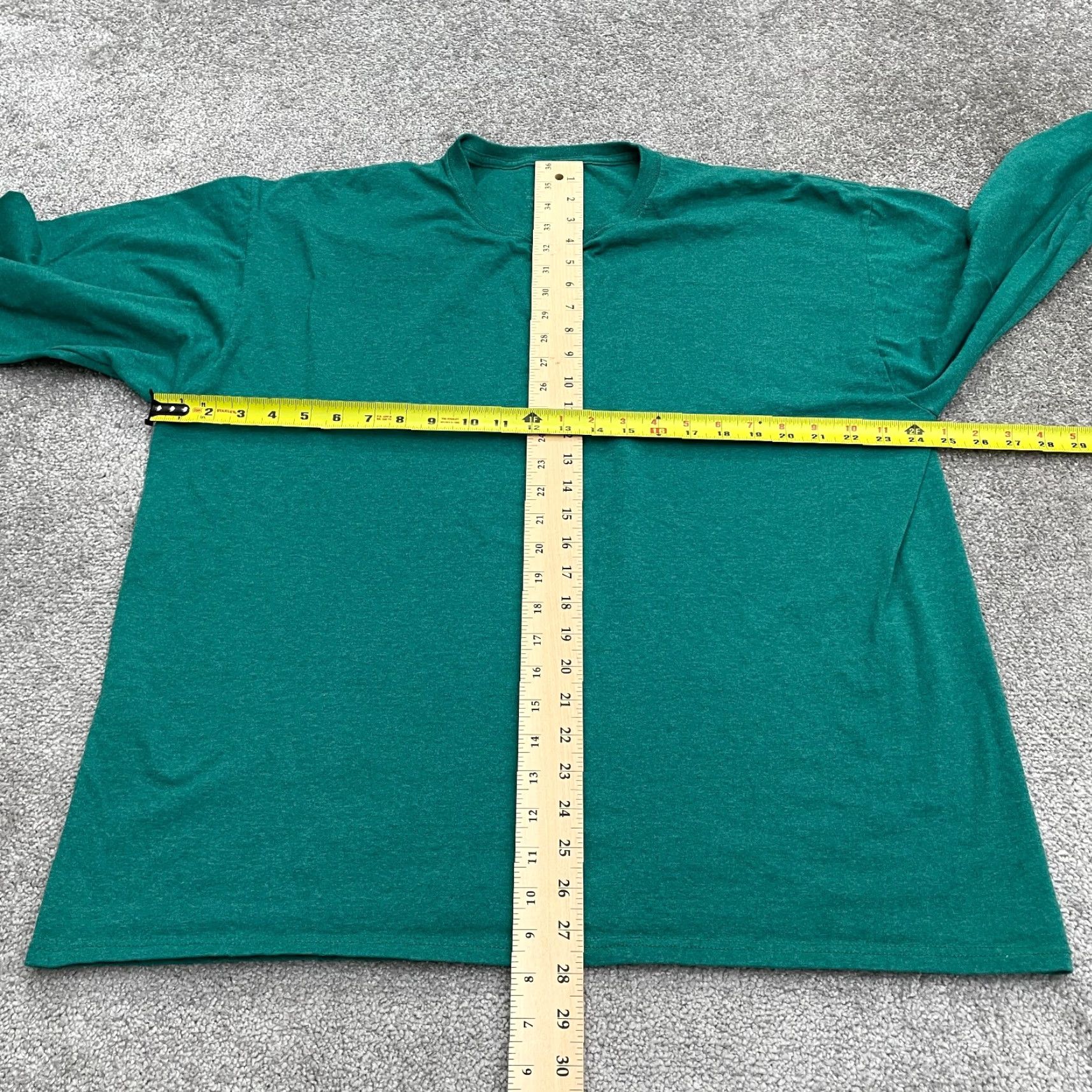Fruit Of The Loom Fruit Of The Loom Basic Long Sleeve Shirt Mens XL Green Crew Neck Cotton Tee Top Size US XL / EU 56 / 4 - 5 Thumbnail