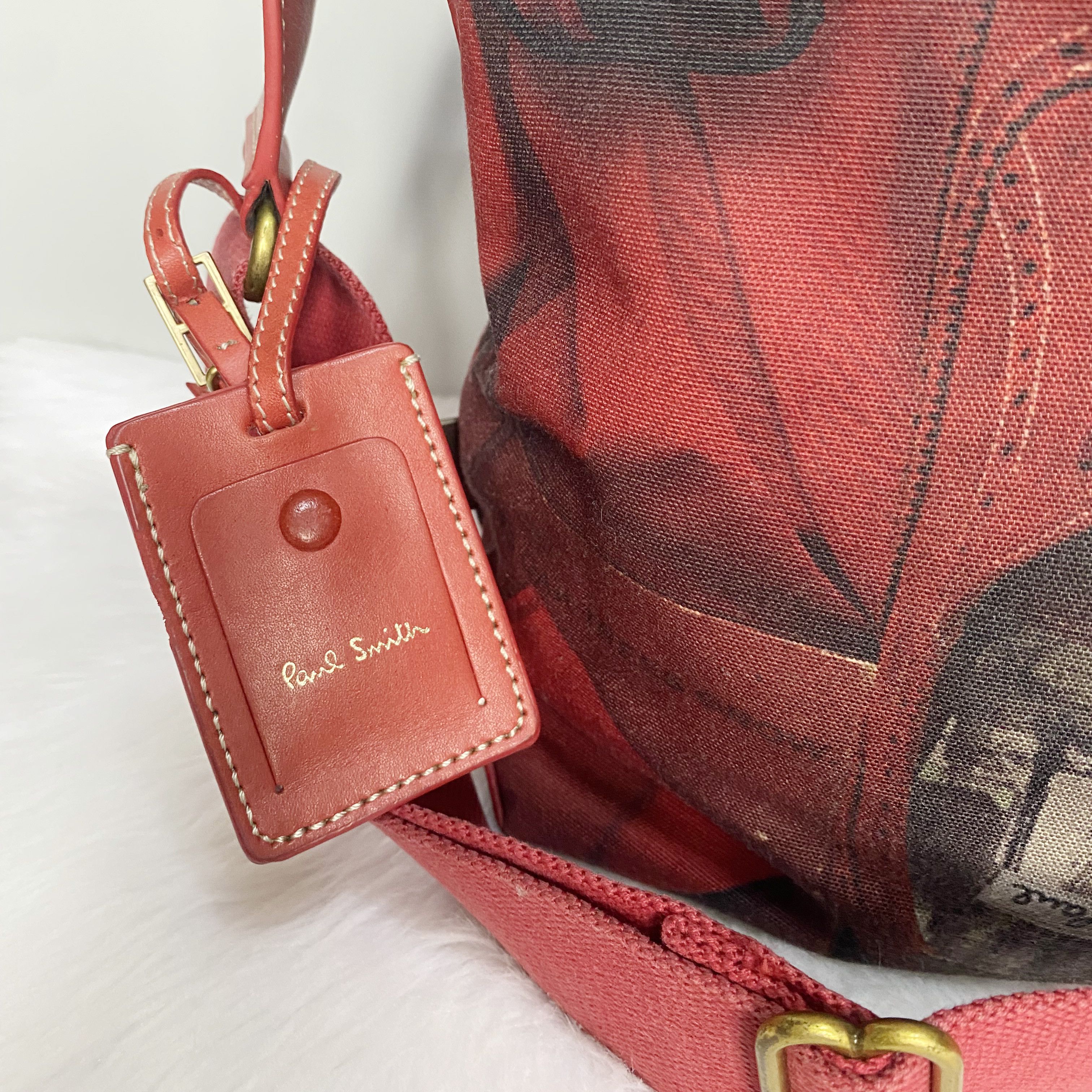 Paul Smith Vintage Red Mix Coated Canvas Leather Crossbody Bag Size ONE SIZE - 11 Thumbnail