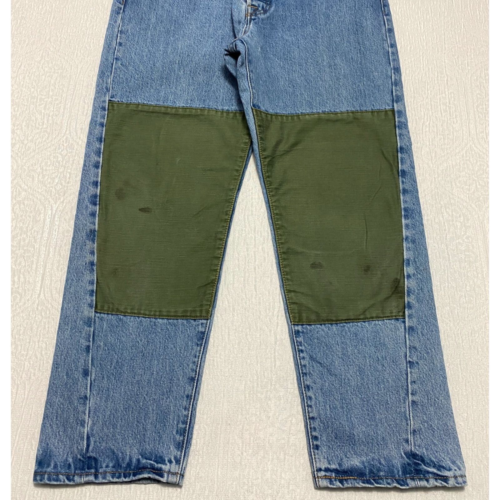 Levi's Levi's Jeans Drop Crop Patch Tapered Jeans Men's 31 Blue/Green Button Fly Size US 31 - 2 Thumbnail