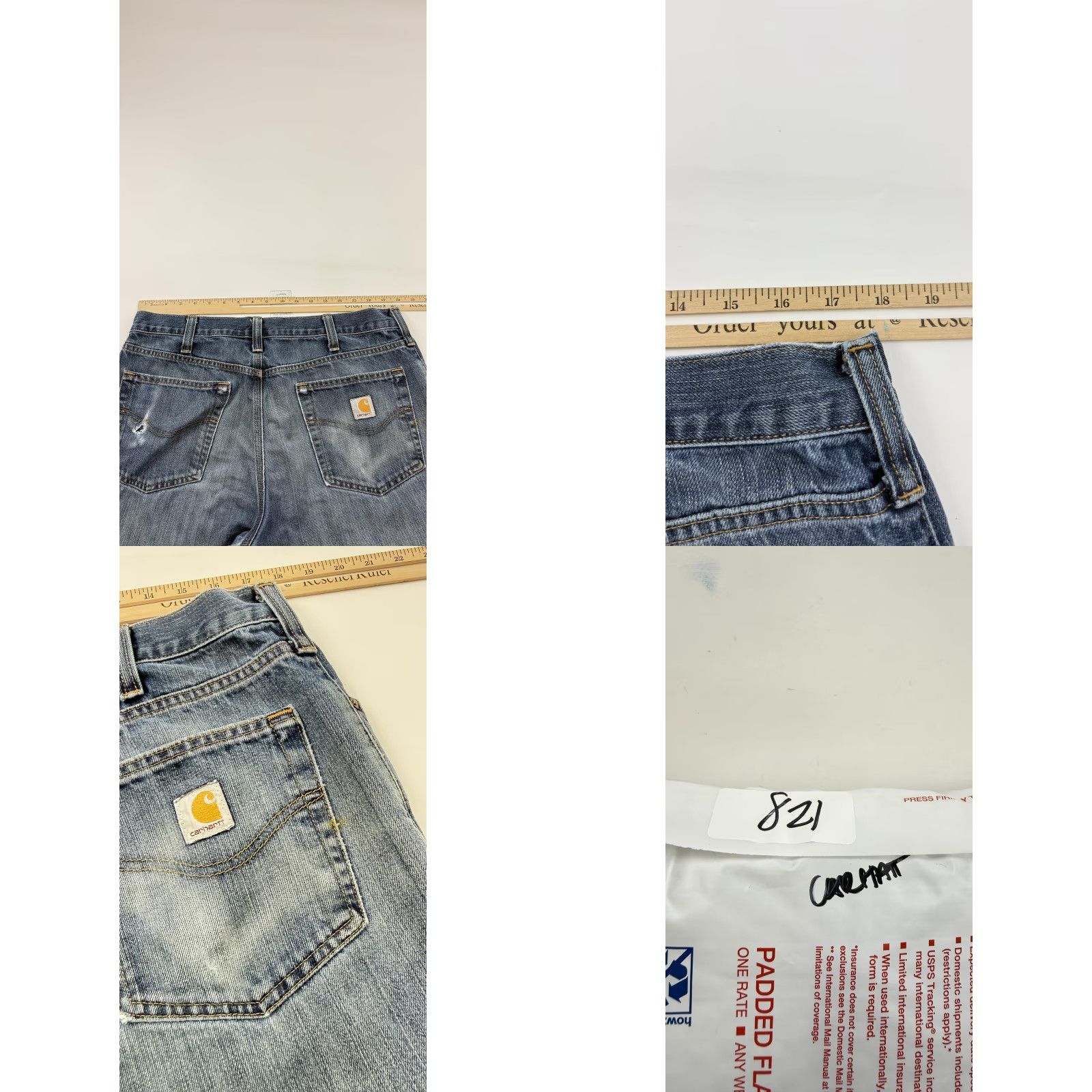 Carhartt Carhartt Jeans Mens 36x30 Blue Workwear Denim Relaxed Fit Distressed Faded Size US 36 / EU 52 - 9 Thumbnail