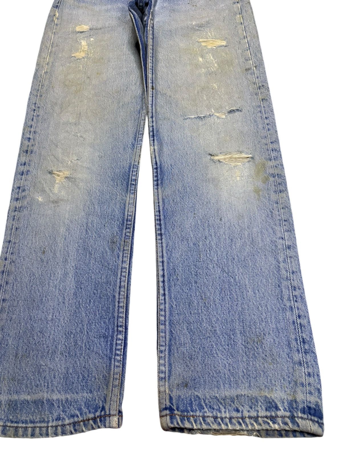 Levi's × Levi's Vintage Clothing Vintage 80s Levis 501 Mud Wash Distressed Jeans Size US 27 - 7 Thumbnail