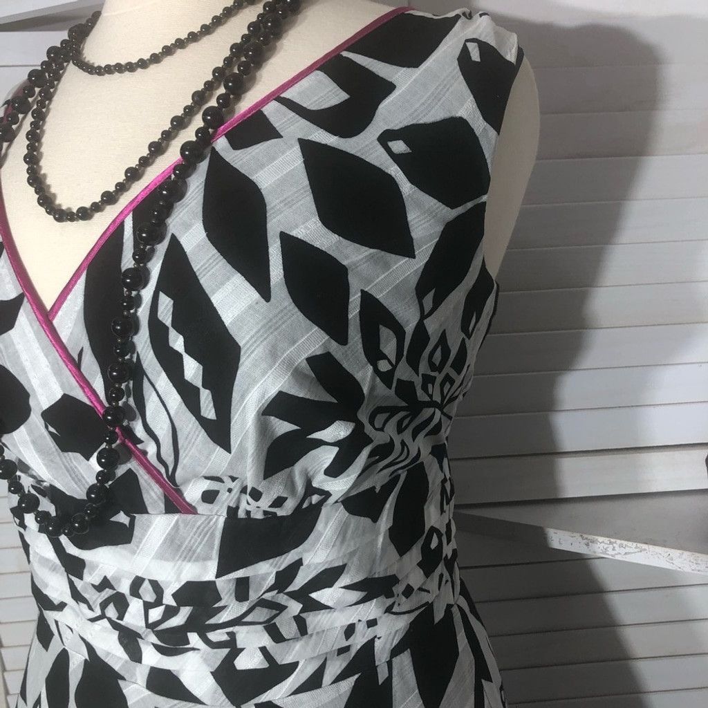 Vintage NWT Lane Bryant plus size Black White Floral Dress Sz 22 Size 3XL / US 20-22 - 6 Thumbnail