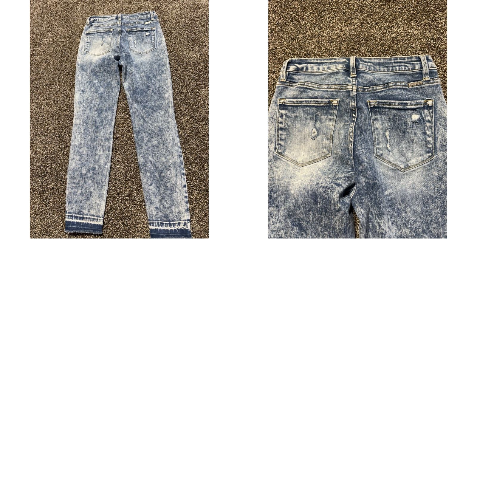 Vintage Kancan Jeans Ankle Women 28 Blue Denim Acid Wash Stretch Inseam 27 Flex Size 28" / US 6 / IT 42 - 8 Thumbnail