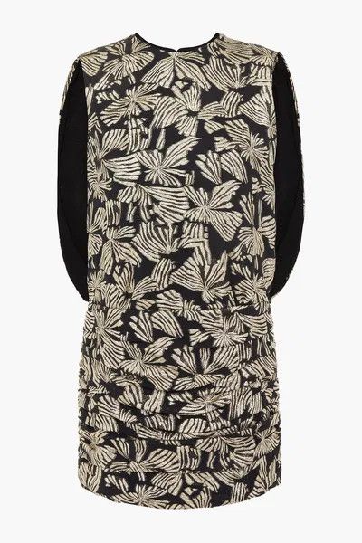 Saint Laurent Paris o1y0126 Mini Dress in Gold/Black Size S / US 4 / IT 40 - 1 Thumbnail