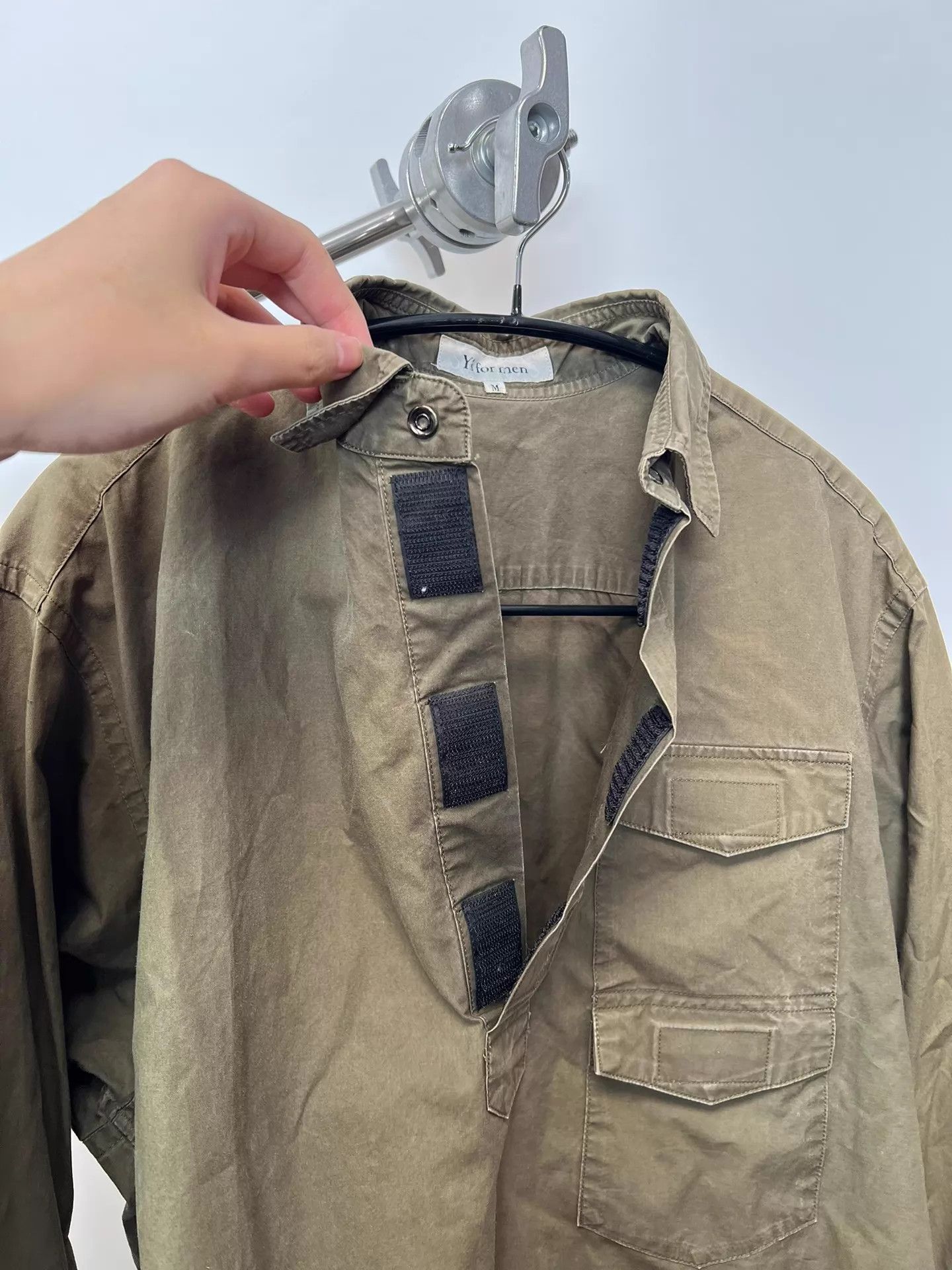 Yohji Yamamoto Yohji Yamamoto YS for Man Magic Tape Half-Zip Washed Shirt Size US M / EU 48-50 / 2 - 4 Thumbnail