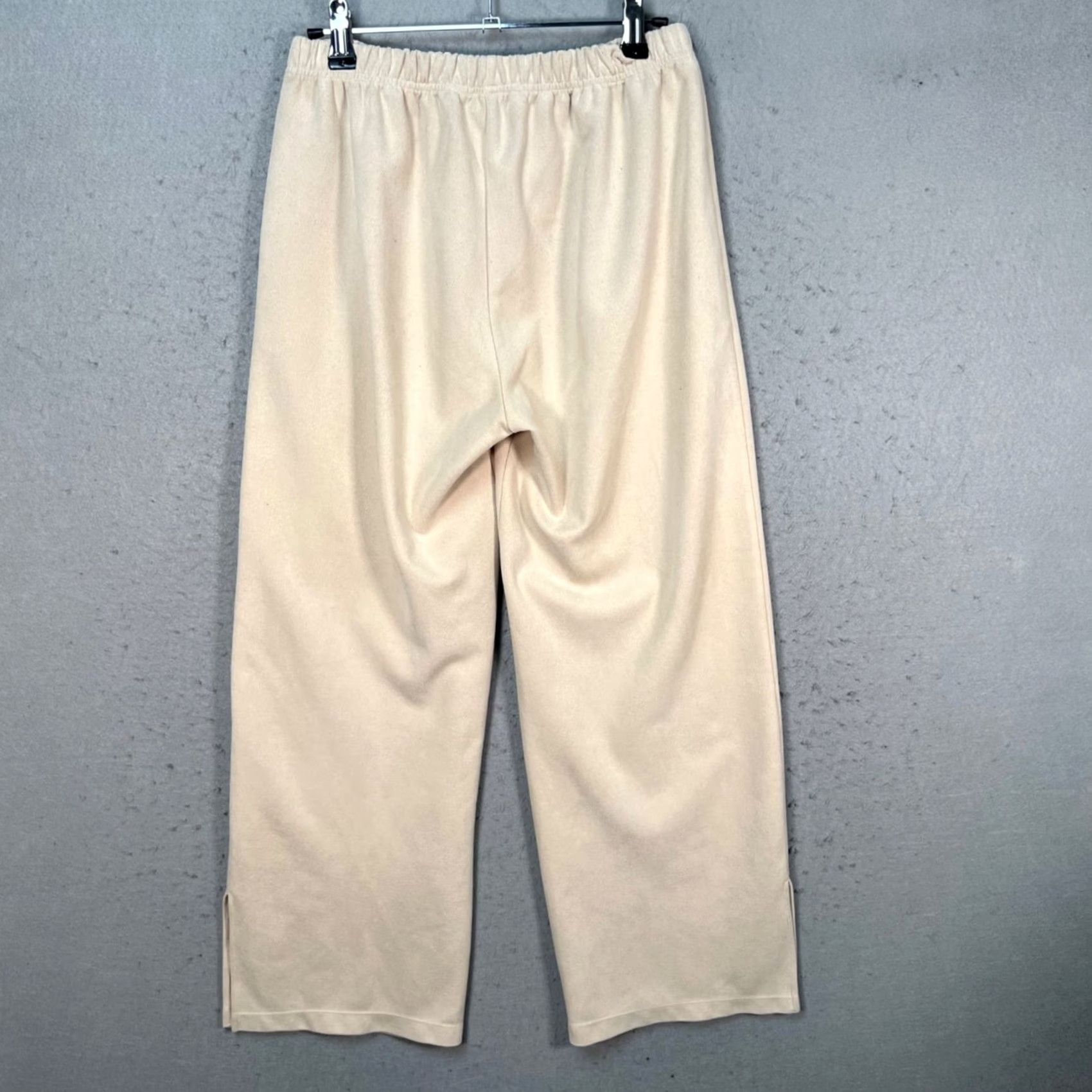 Oak + Fort Oak + Fort Womens Small Beige Elastic Waist Wide Leg Pants Size 28" / US 6 / IT 42 - 2 Thumbnail
