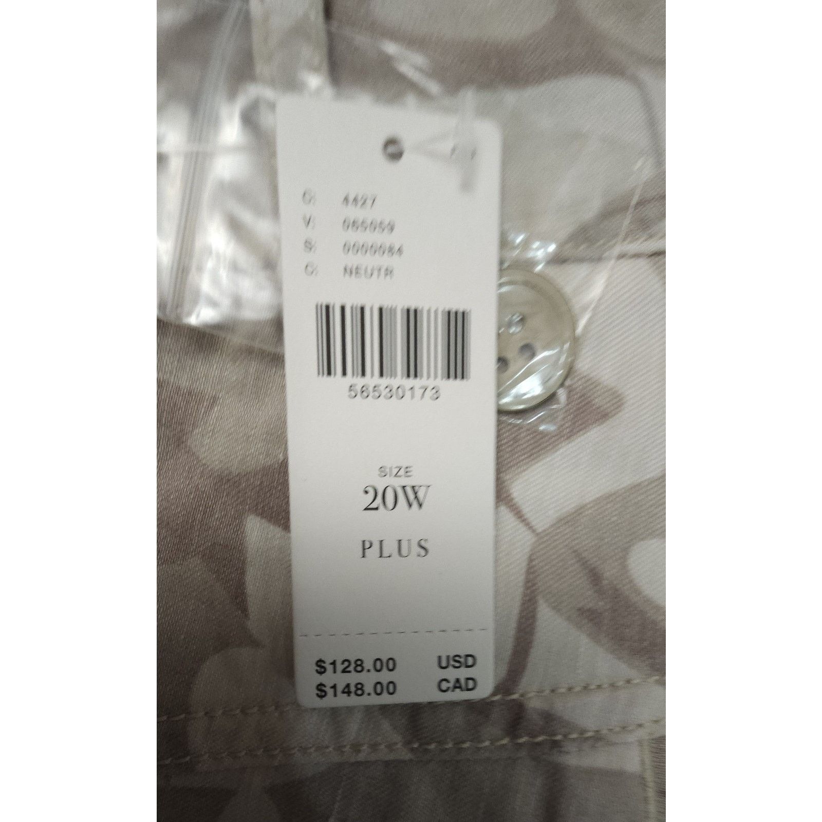 Anthropologie Anthropologie Pants Frannie Linen Blend Tapered Camo 20W Size 40" / US 18 - 8 Thumbnail