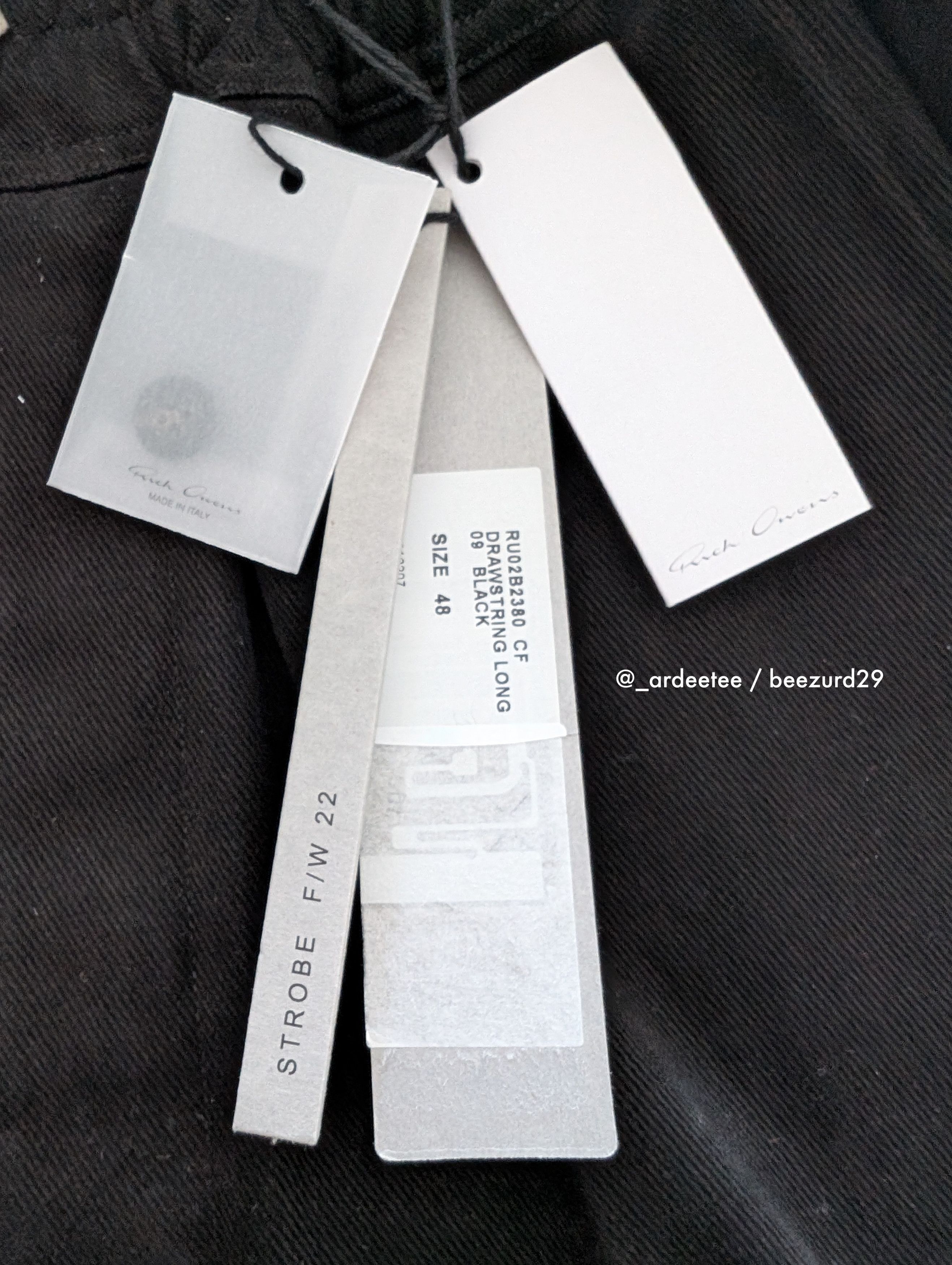 Rick Owens *NEW* TWILL FW22 DRAWSTRING DROP CROTCH PANTS 48 Size US 32 / EU 48 - 11 Thumbnail