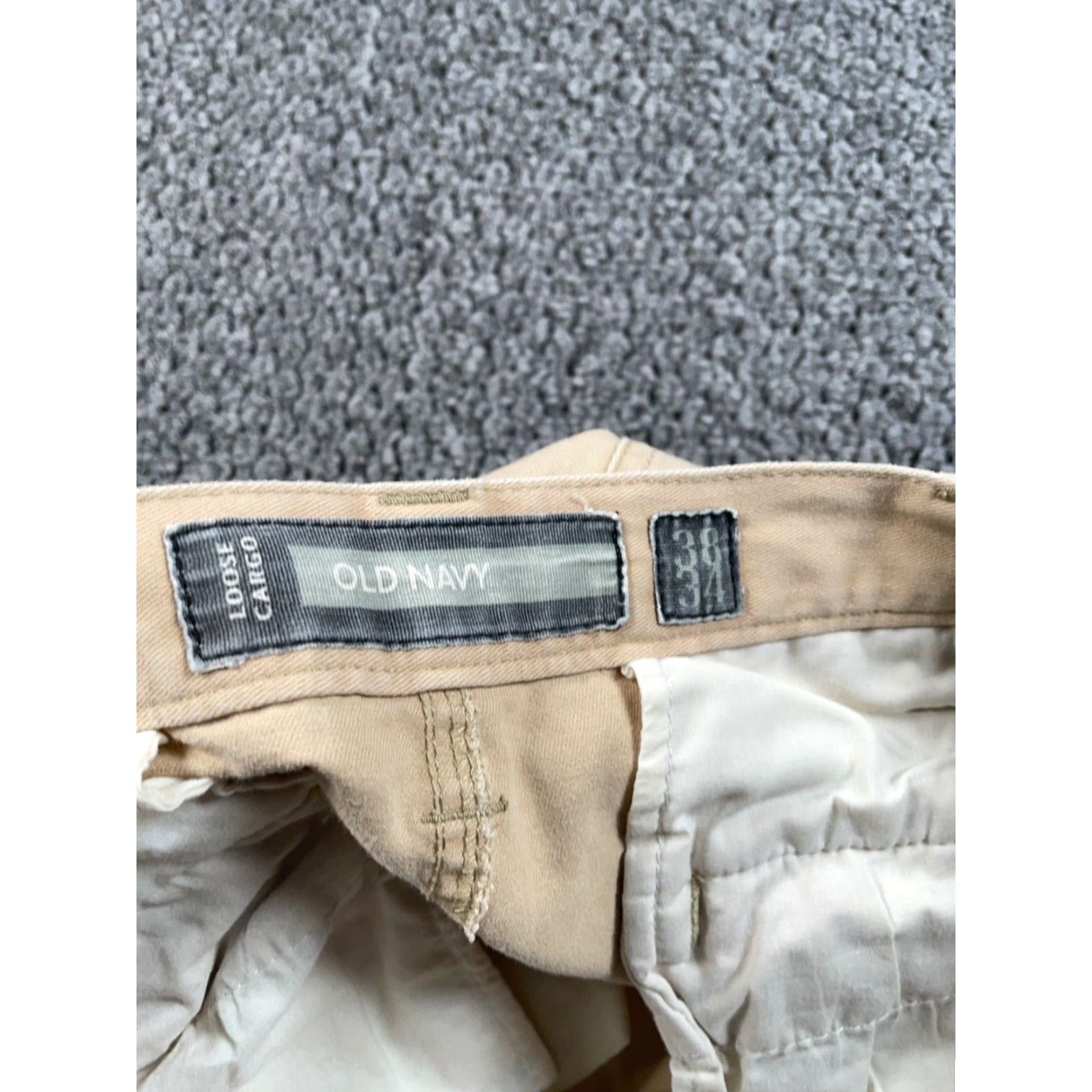 Vintage VINTAGE Baggy Loose Fit Cargo Pants Men's 39 x 32 Beige Pockets Cargo Pants Men 39x32 Regular Beige Mens Pants Regular Men Beige 90s? Size US 39 - 3 Thumbnail