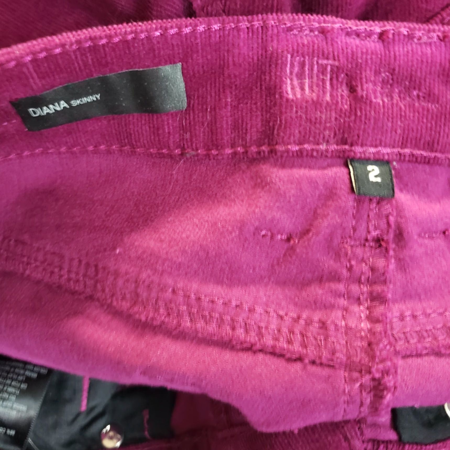 Vintage KUT from the Kloth Diana Skinny Corduroy Pants Womens Sz 2 Pink Low Rise Pants Skinny Womens 2 Pink Corduroy VINTAGE? (No) Size 26" / US 2 / IT 38 - 6 Thumbnail