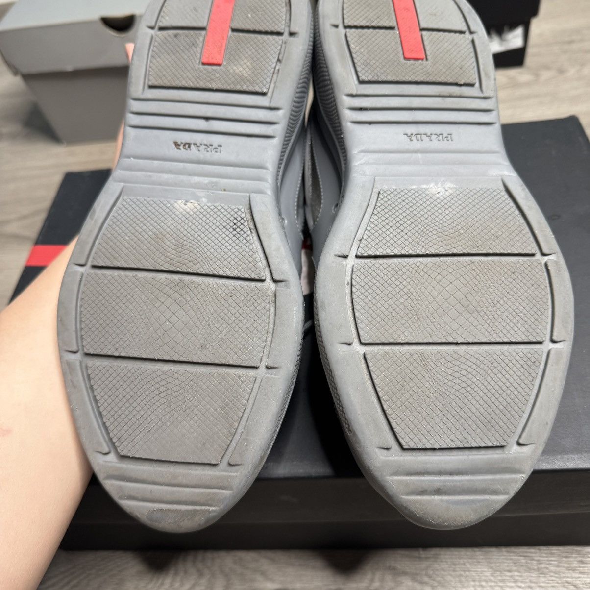 Prada Prada America’s Cup Sneaker Soft Rubber Steel Grey Size US 8 / EU 41 - 15 Thumbnail
