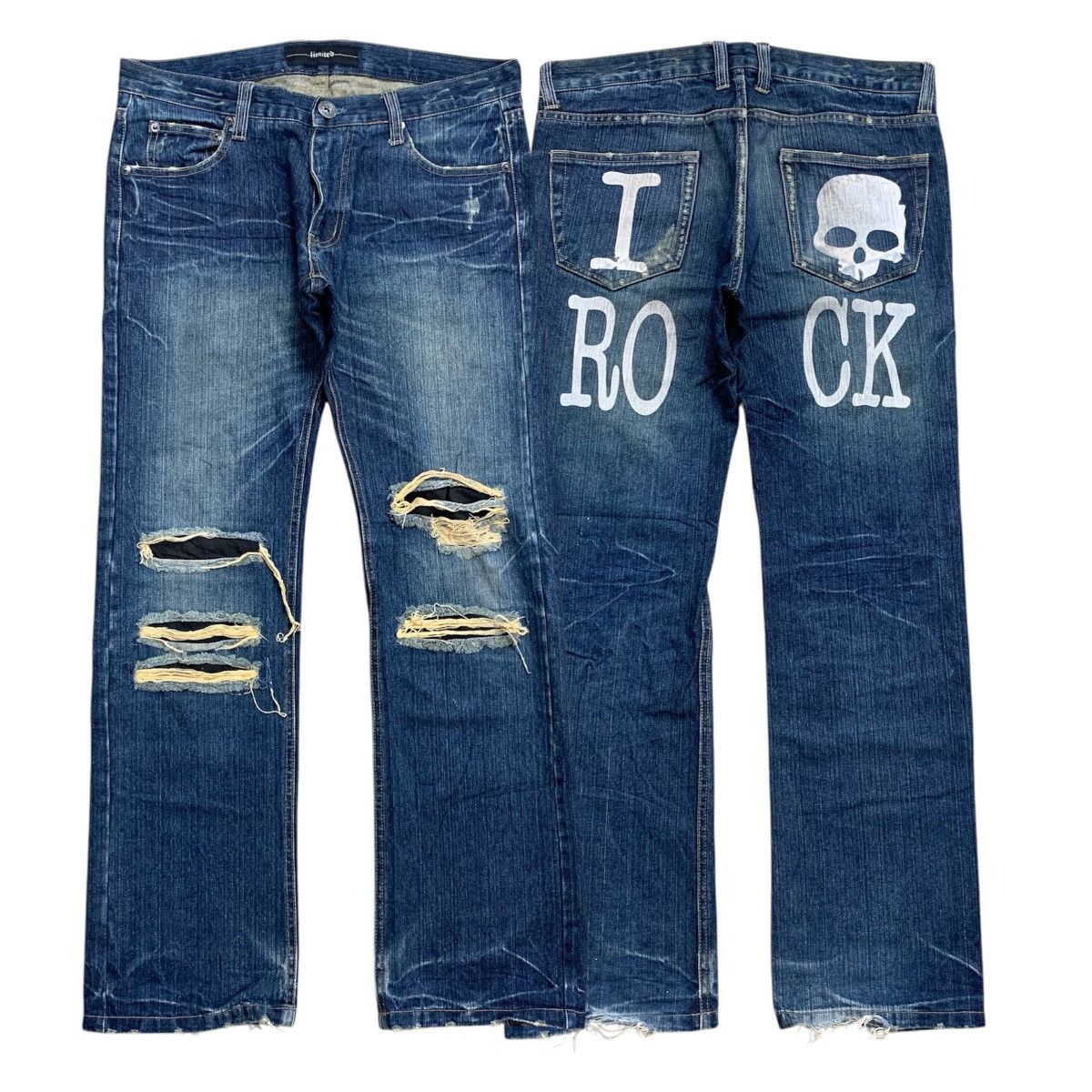 2000’s Limited Skull Distressed Denim Pants