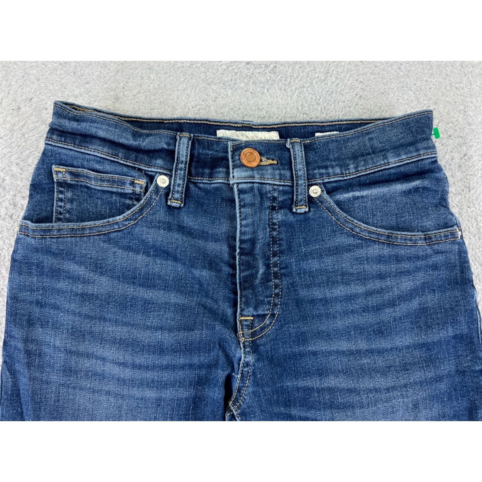 Vintage Ava Women's Blue Denim Jeans 2 Mid Rise Cropped 23x23 Cotton Blend 90s American Size 26" / US 2 / IT 38 - 4 Thumbnail
