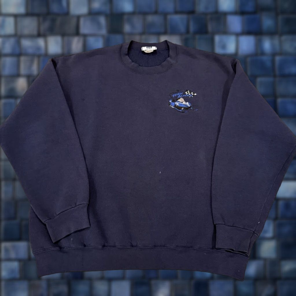 Vintage VINTAGE Team Alpine SnowMobile Sweatshirt Crewneck Mens XL Blue Heavy Size US XL / EU 56 / 4 - 1 Thumbnail