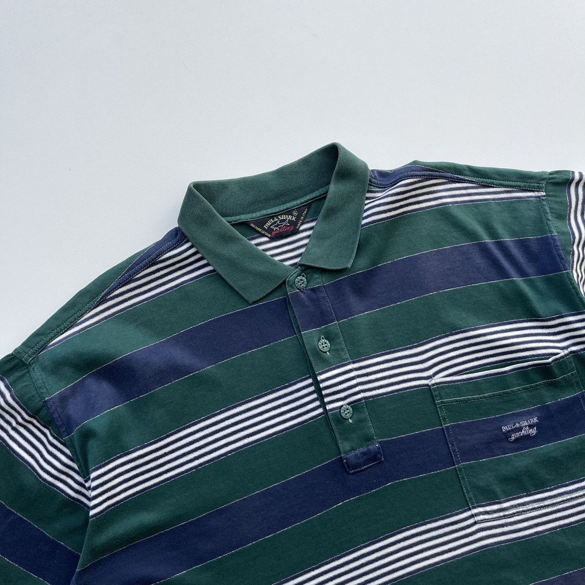Paul & Shark × Vintage Paul & Shark Yachting 90’s Vintage Stripe Cotton Polo Shirt Size US XL / EU 56 / 4 - 2 Thumbnail