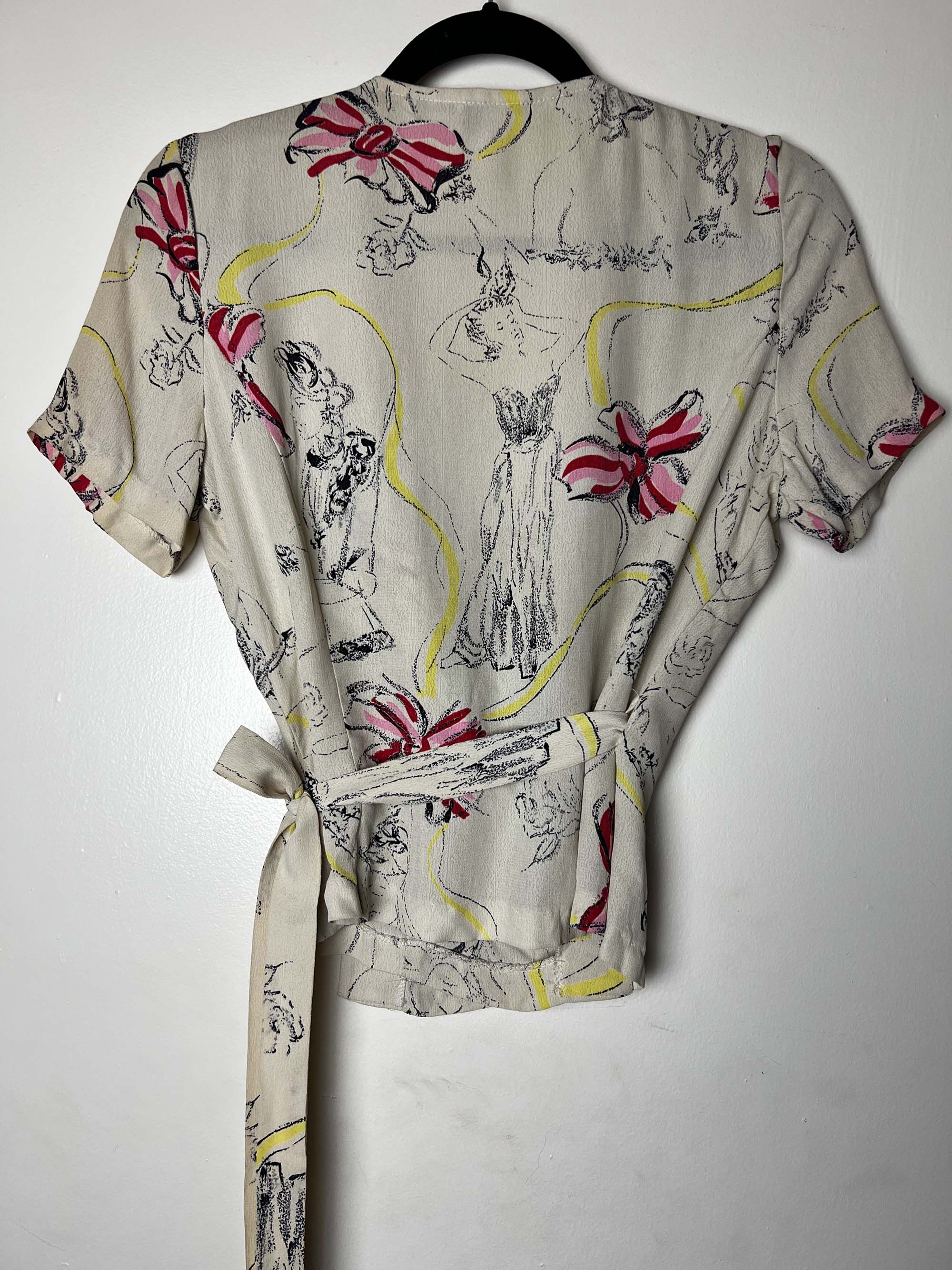Betsey Johnson Vintage 1970's-1980's Betsy Johnson "Alley Cat" Blouse Size M / US 6-8 / IT 42-44 - 10 Thumbnail