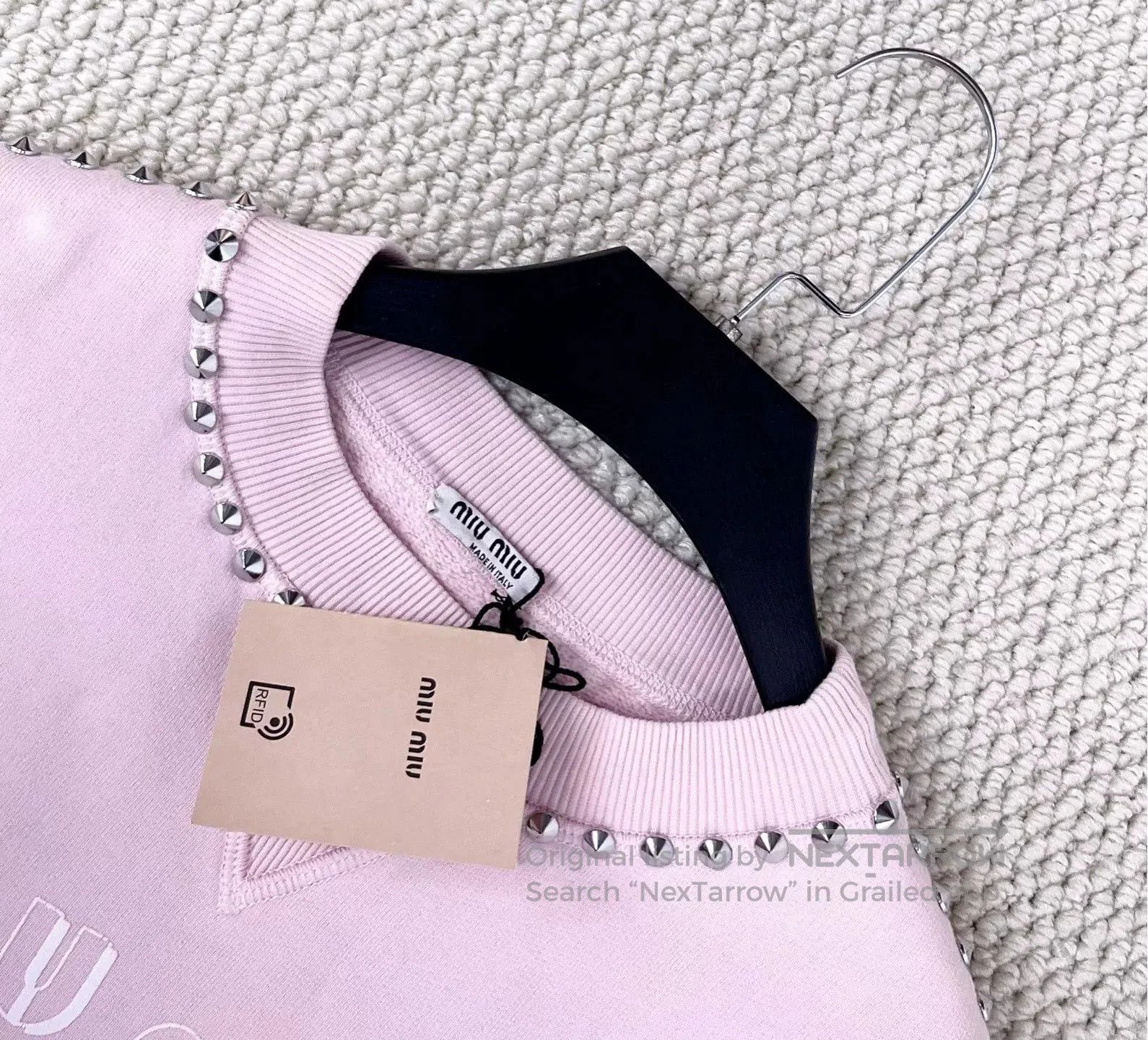 Miu Miu miu miu pink logo embellished sweatshirt. Size XS / US 0-2 / IT 36-38 - 3 Thumbnail
