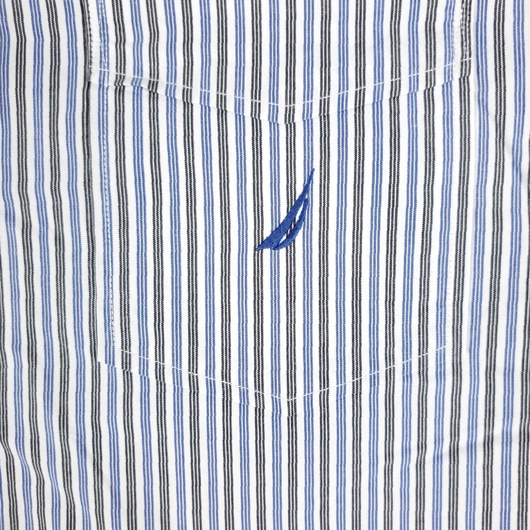 Nautica Nautica Shirt Mens XL Blue Striped Button-Up Long Sleeve Casual Cotton Classic Comfort Size US XL / EU 56 / 4 - 2 Thumbnail