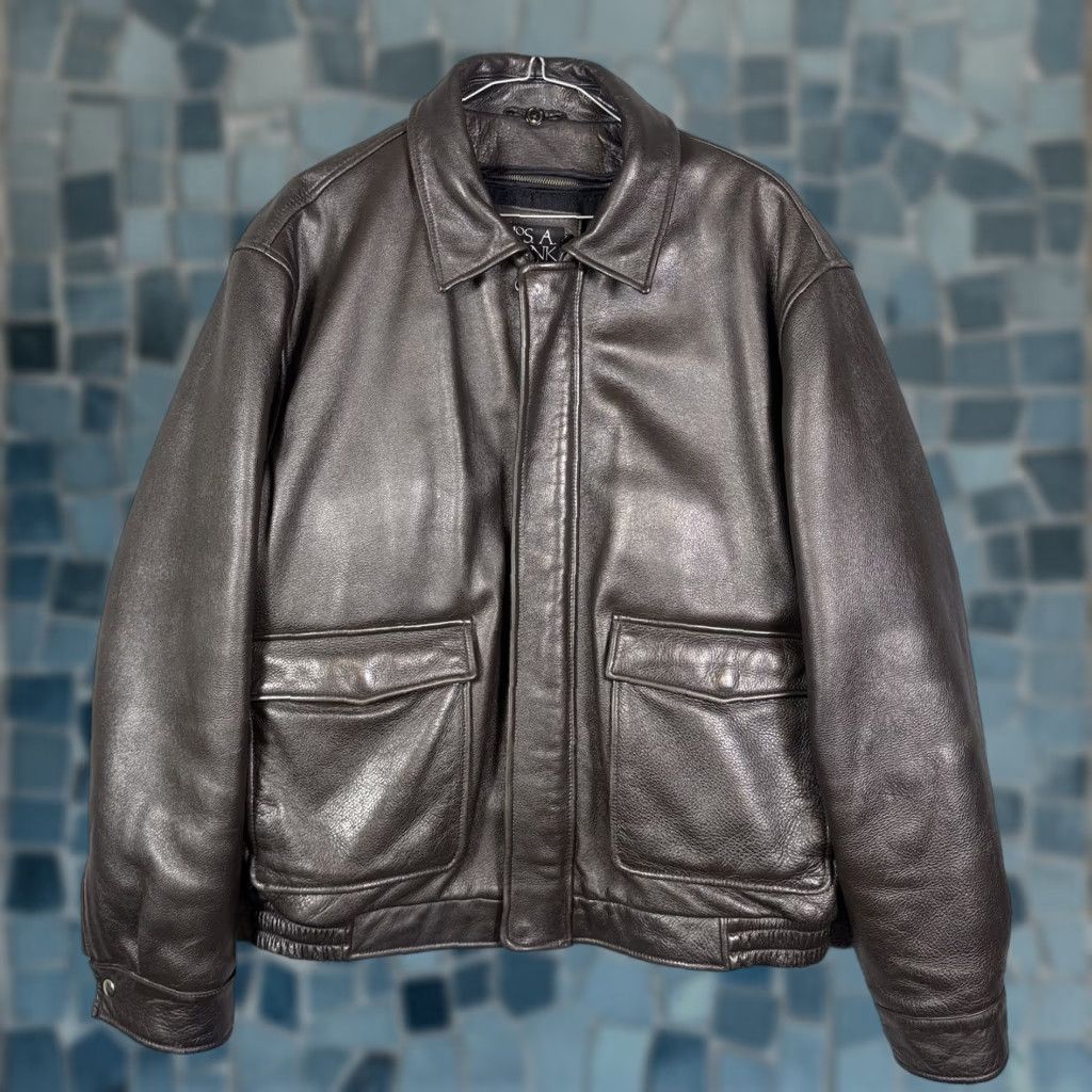 Jos. A. Bank Jos. A. Bank Jacket Men’s M Leather Full Zip Bomber Lined Removable Liner Brown Vintage? Size US M / EU 48-50 / 2 - 1 Thumbnail